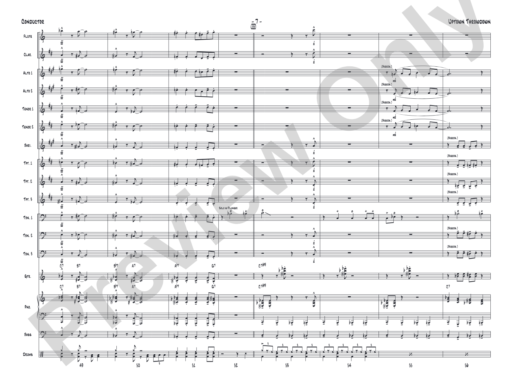 Uptown Throwdown: Jazz Ensemble Conductor Score & Parts