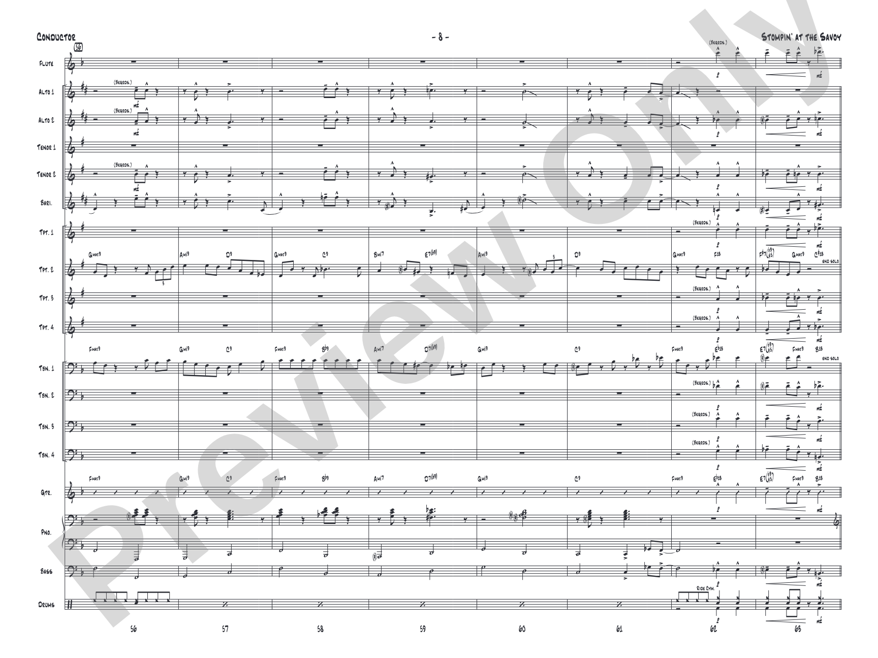 Stompin' at the Savoy: Jazz Ensemble Conductor Score & Parts