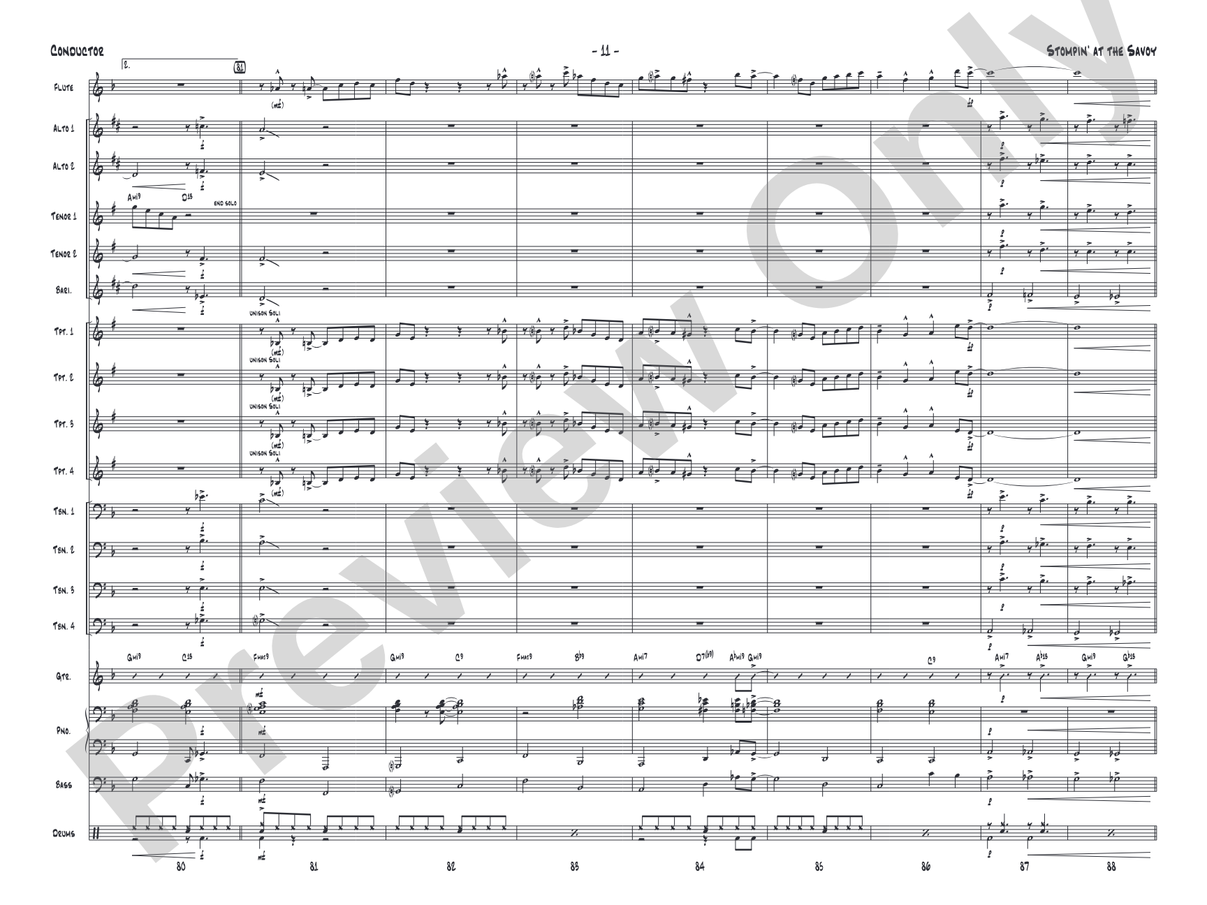 Stompin' at the Savoy: Jazz Ensemble Conductor Score & Parts
