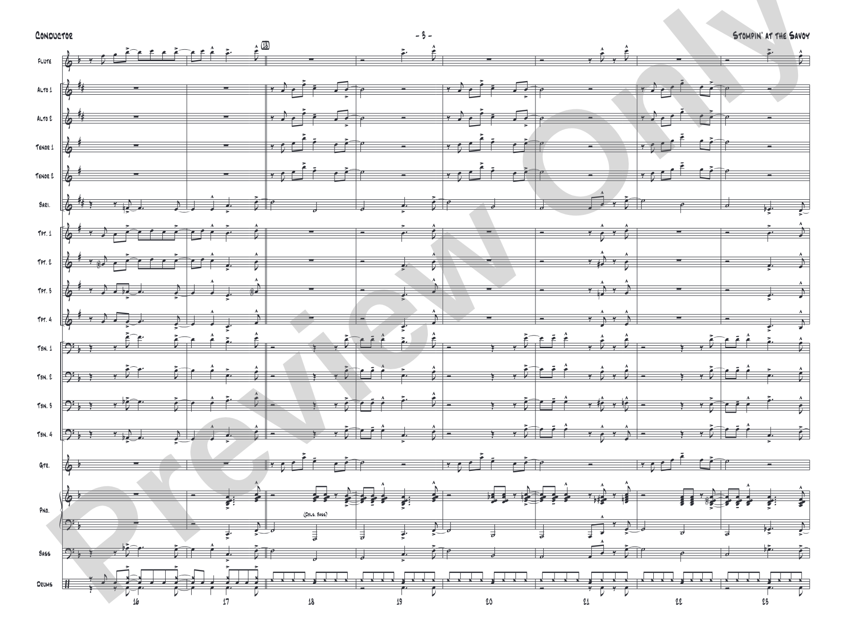 Stompin' at the Savoy: Jazz Ensemble Conductor Score & Parts