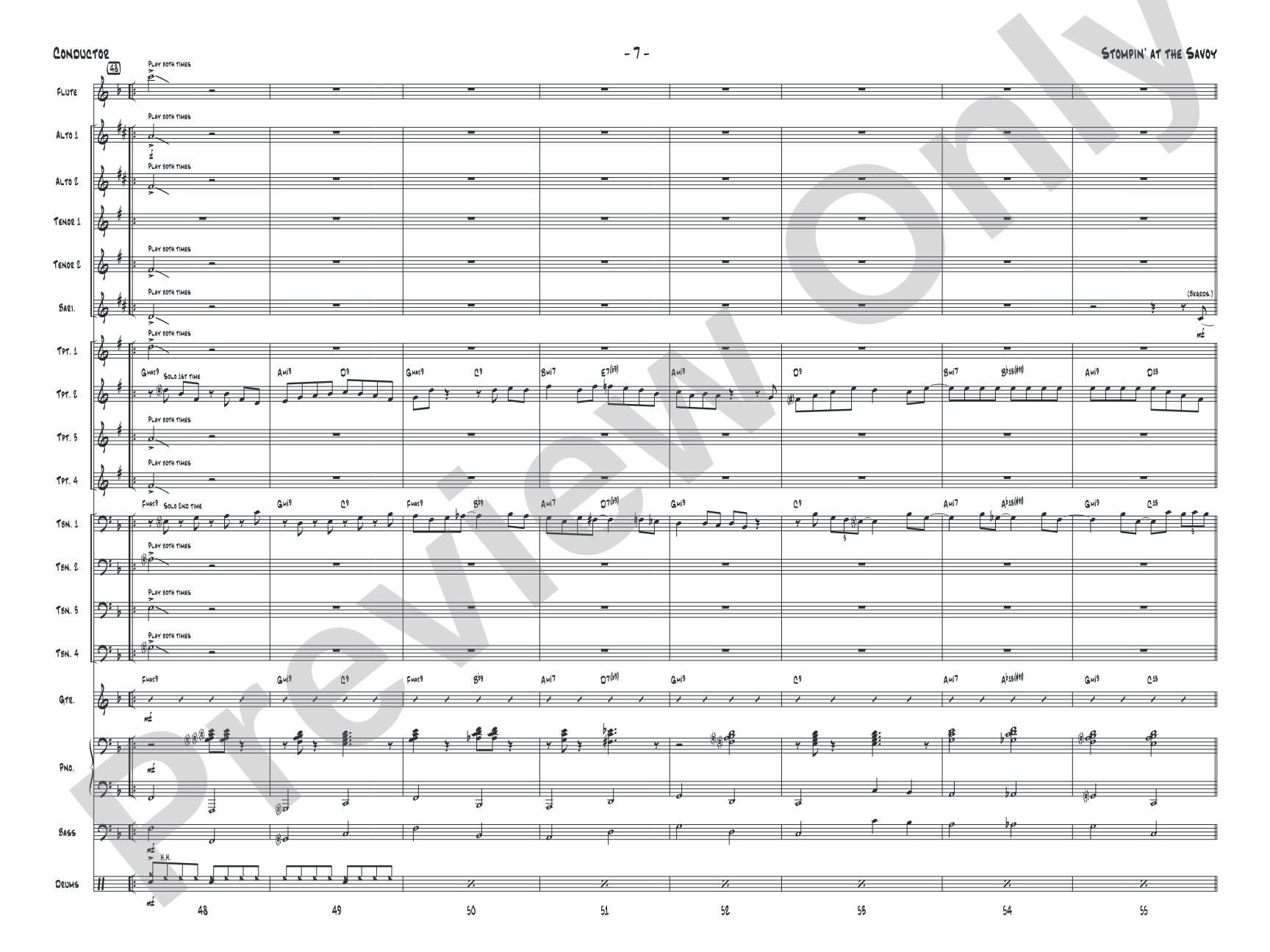 Stompin' at the Savoy: Jazz Ensemble Conductor Score & Parts