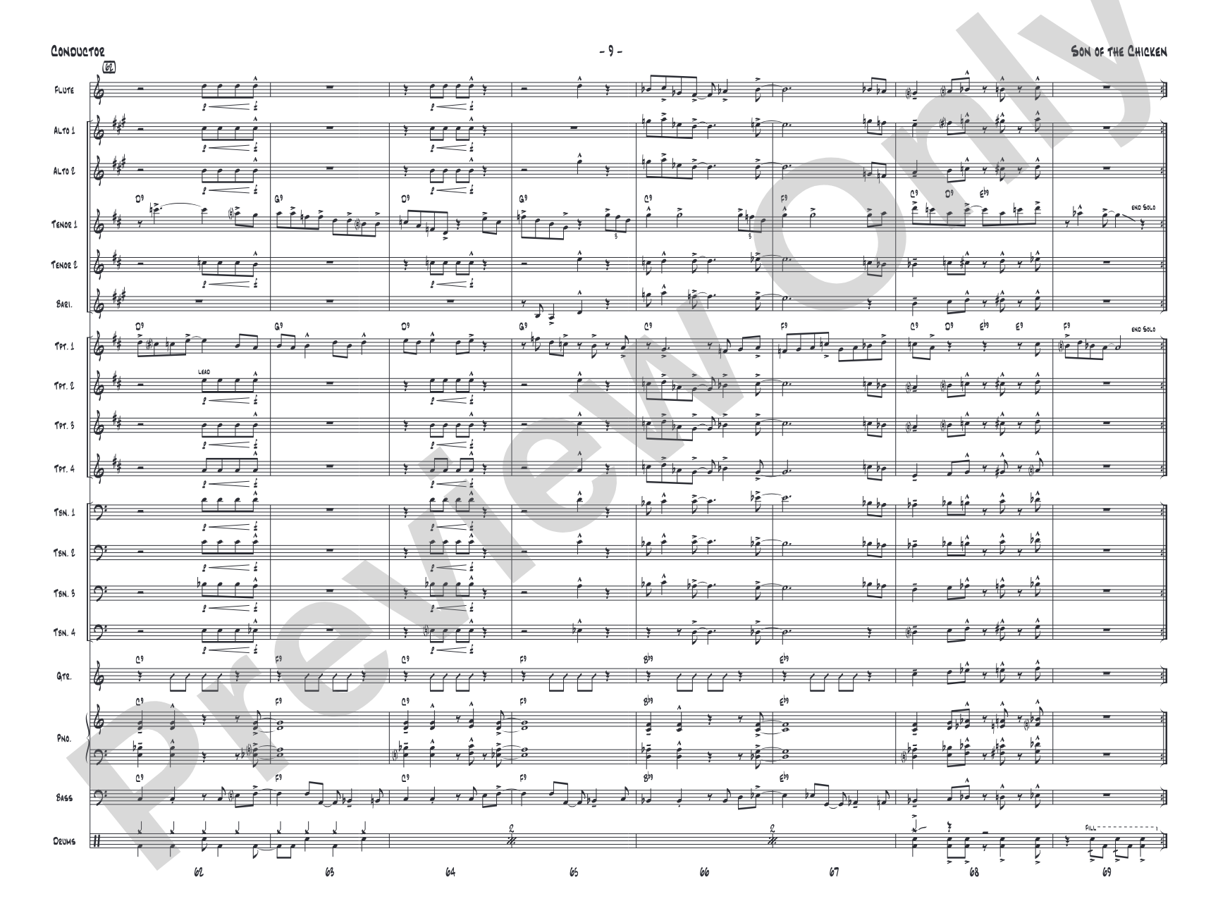 Son of the Chicken: Jazz Ensemble Conductor Score & Parts