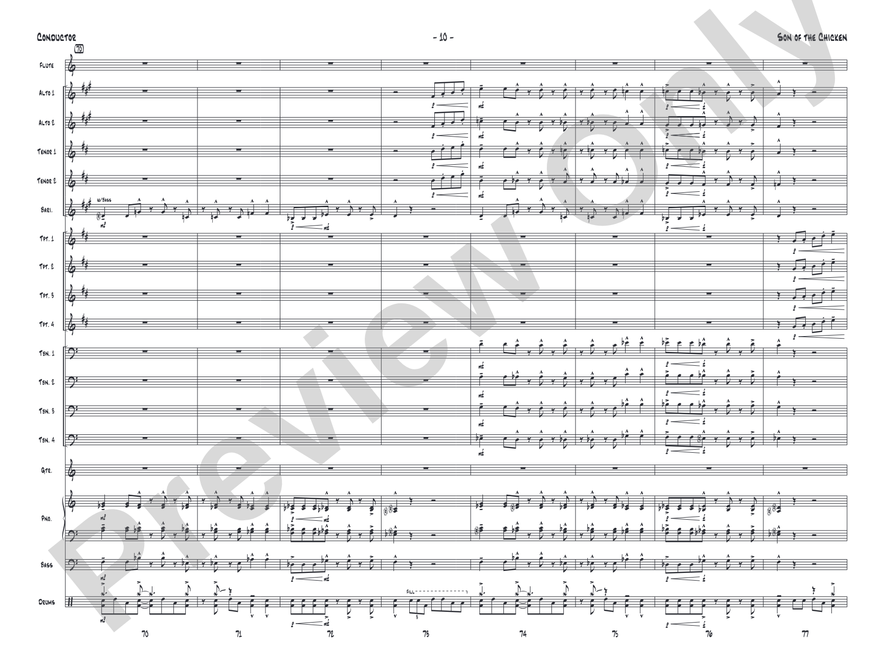 Son of the Chicken: Jazz Ensemble Conductor Score & Parts