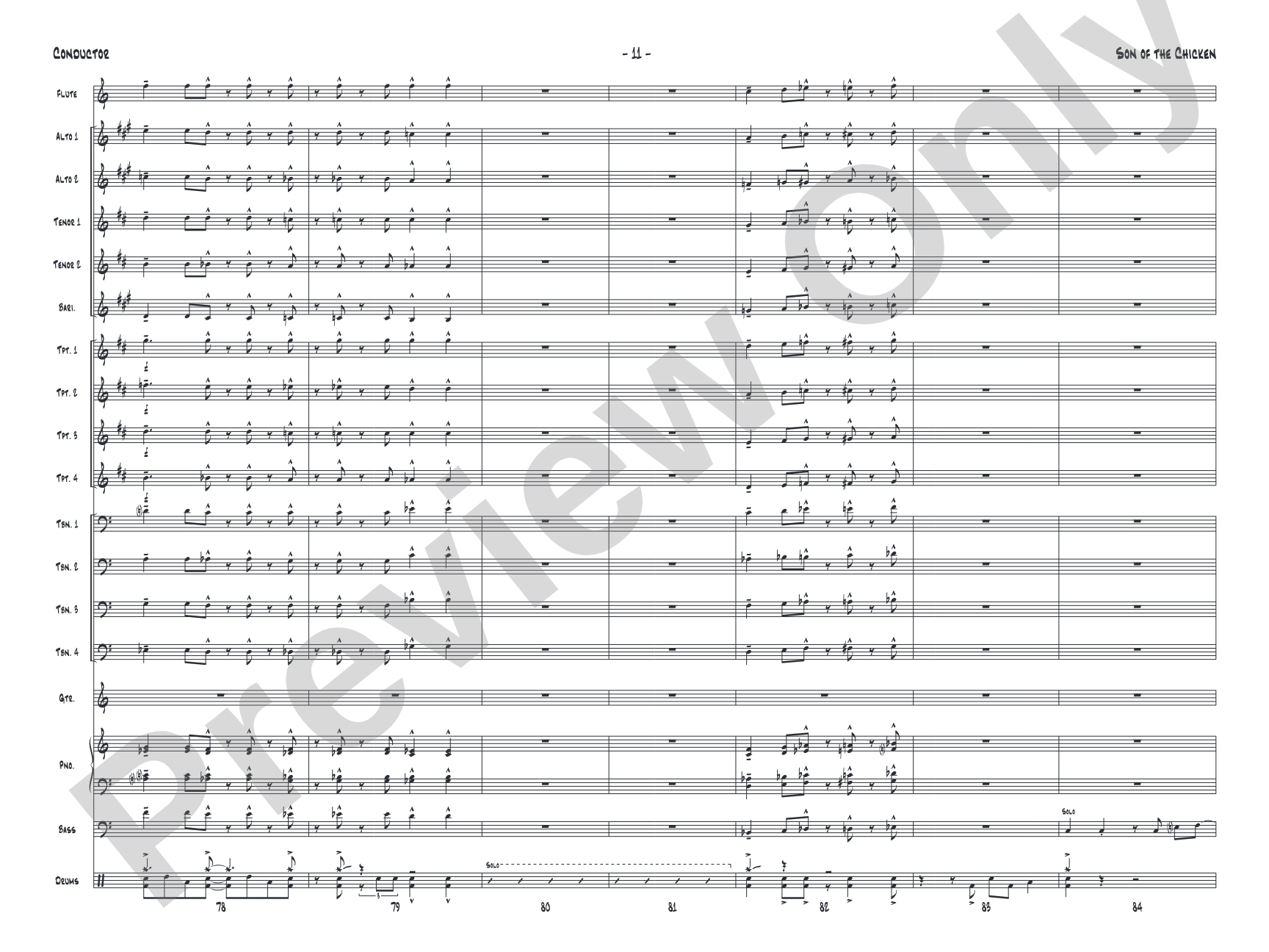 Son of the Chicken: Jazz Ensemble Conductor Score & Parts