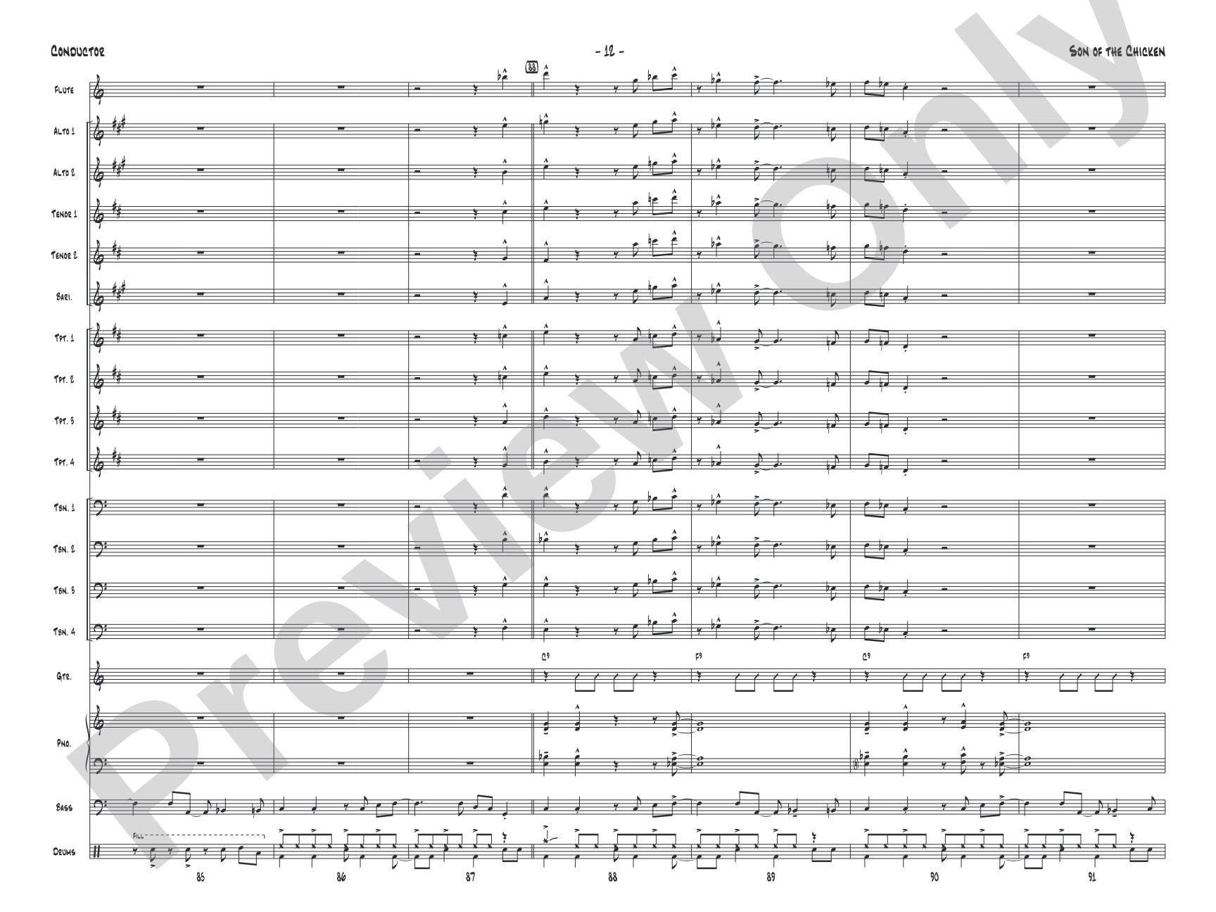 Son of the Chicken: Jazz Ensemble Conductor Score & Parts