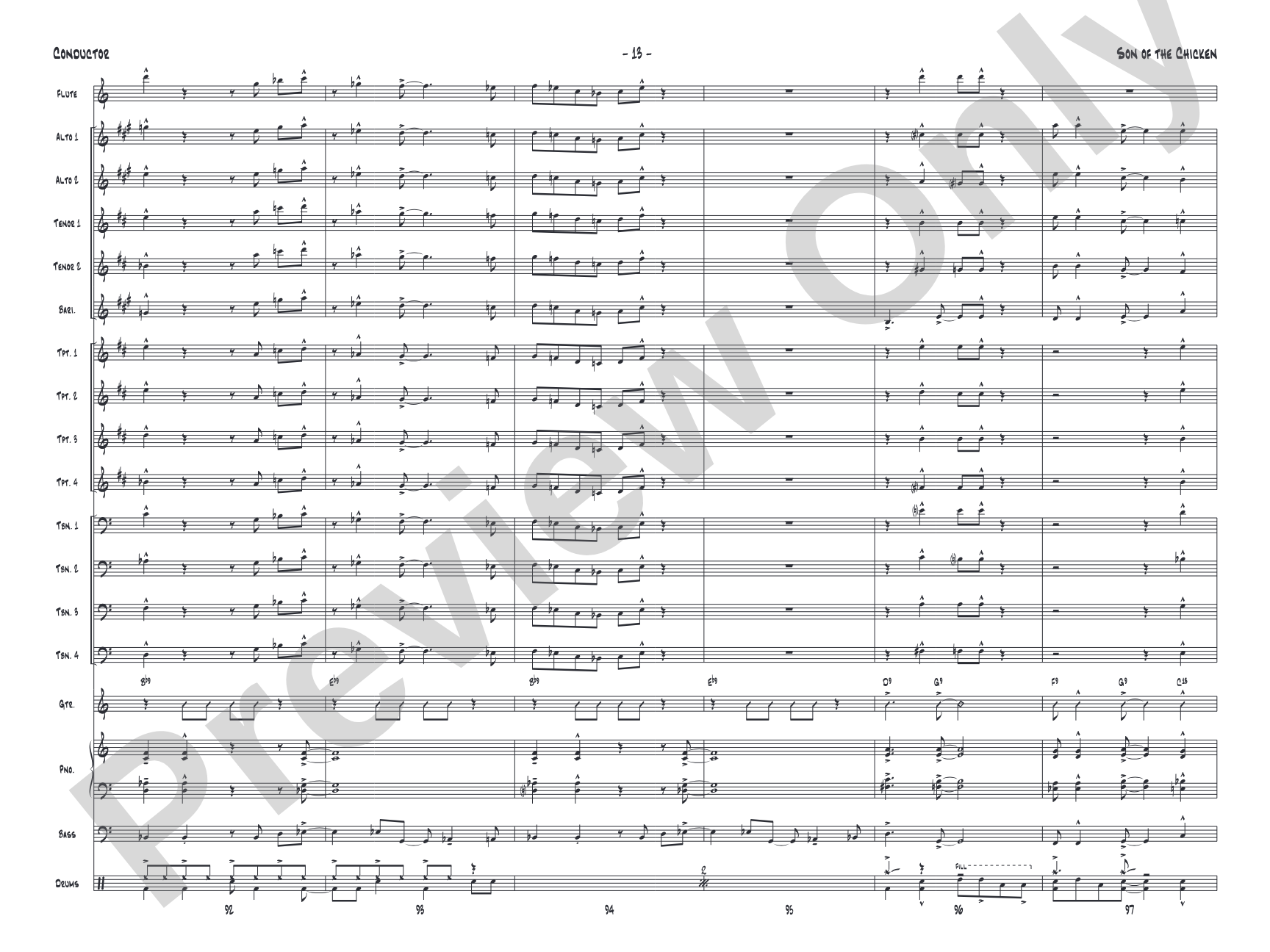 Son of the Chicken: Jazz Ensemble Conductor Score & Parts
