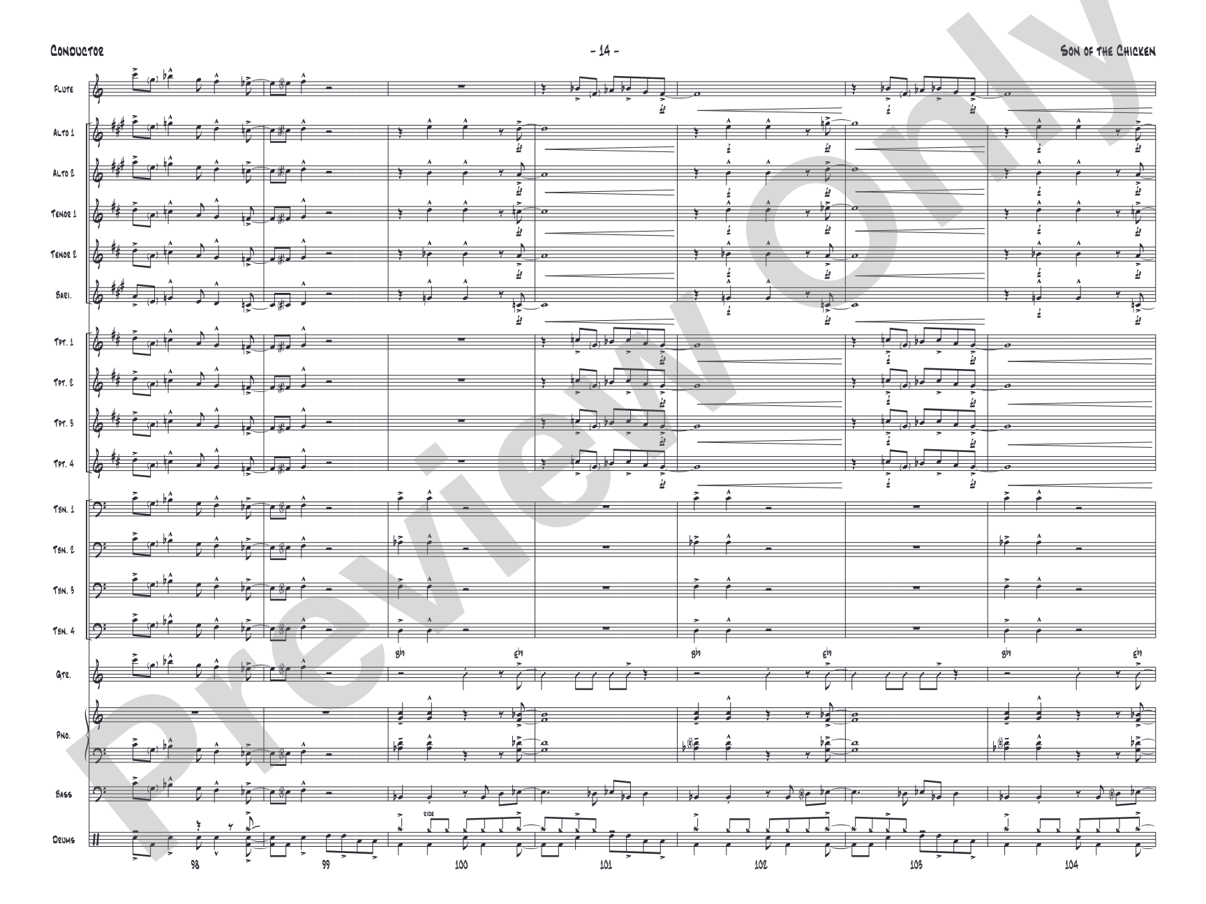 Son of the Chicken: Jazz Ensemble Conductor Score & Parts