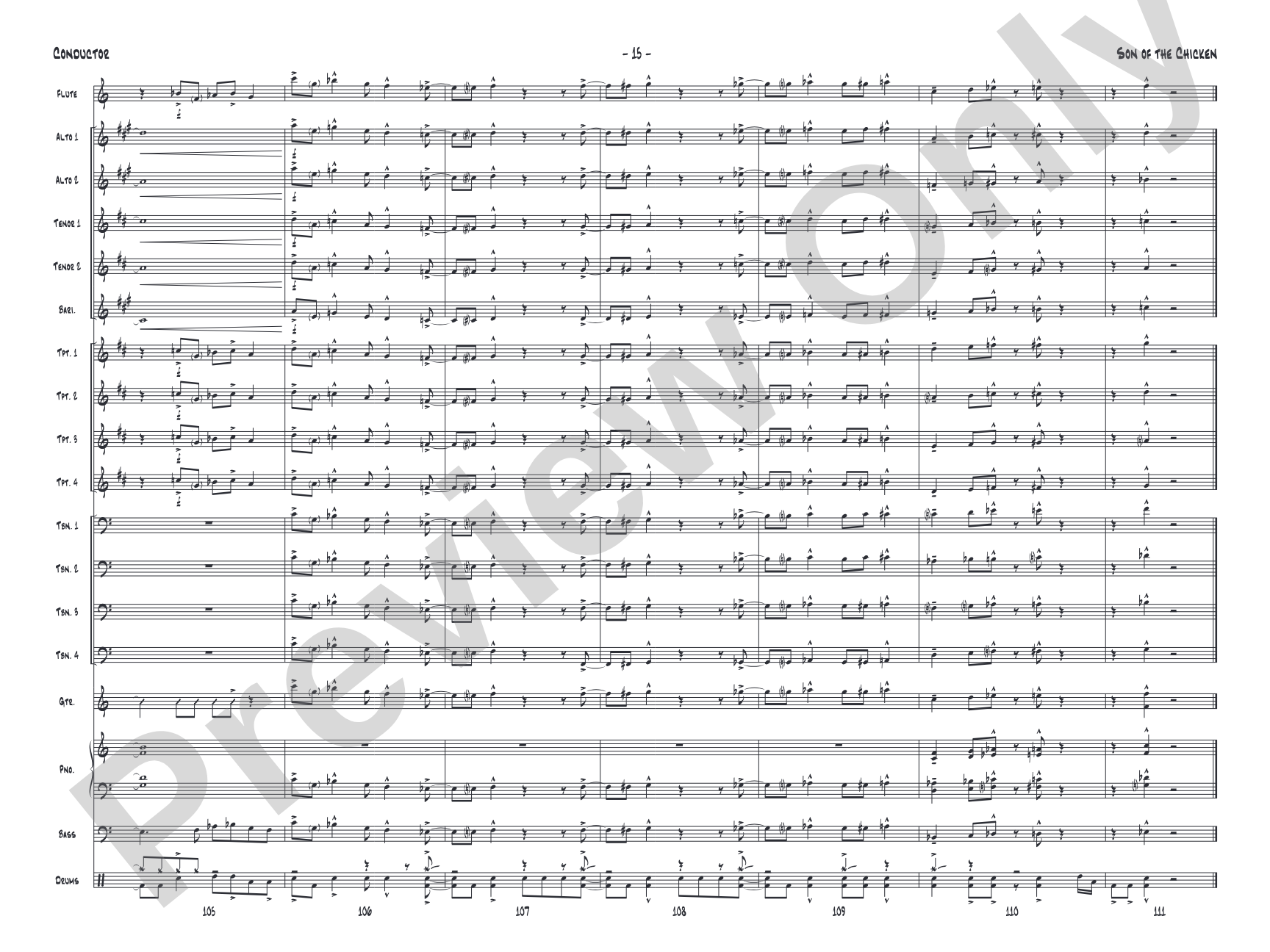 Son of the Chicken: Jazz Ensemble Conductor Score & Parts