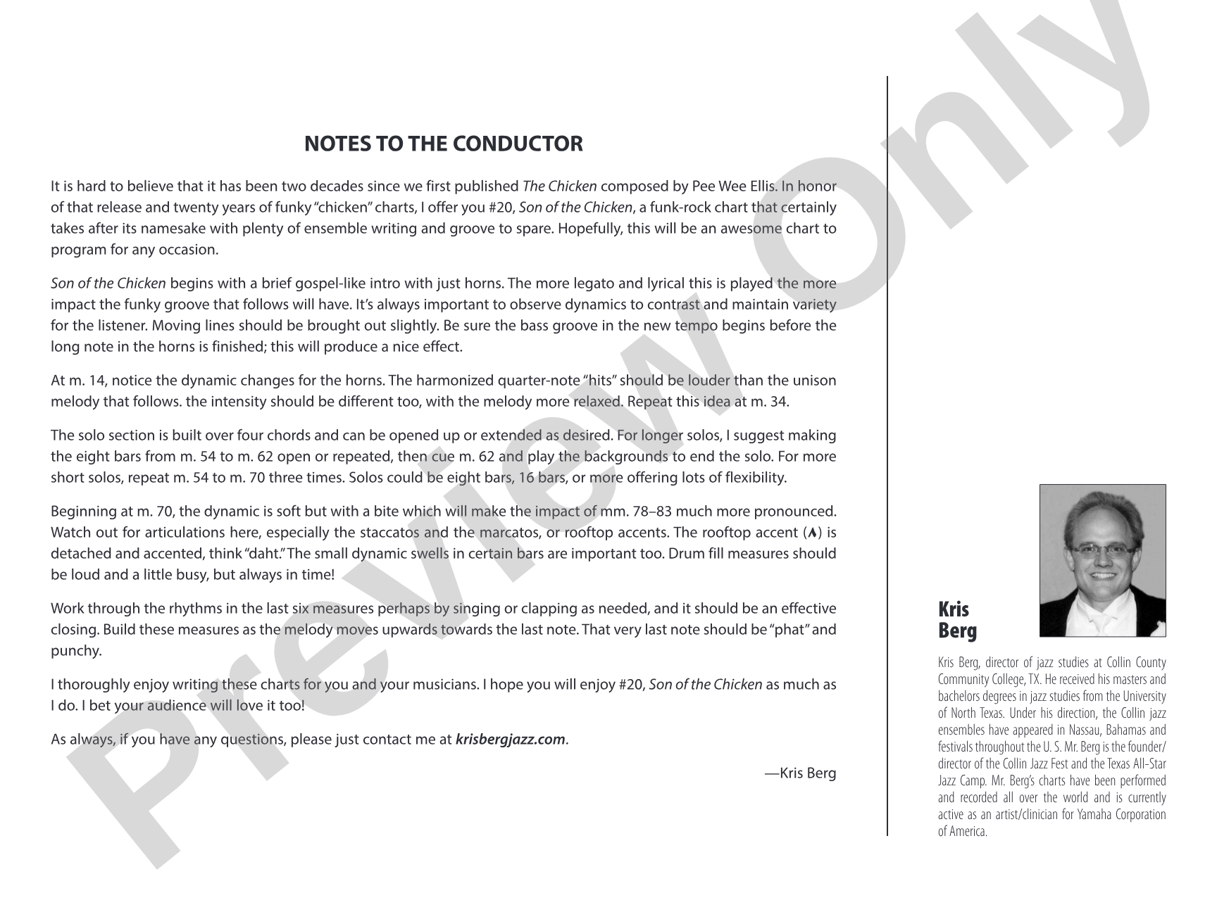 Son of the Chicken: Jazz Ensemble Conductor Score & Parts