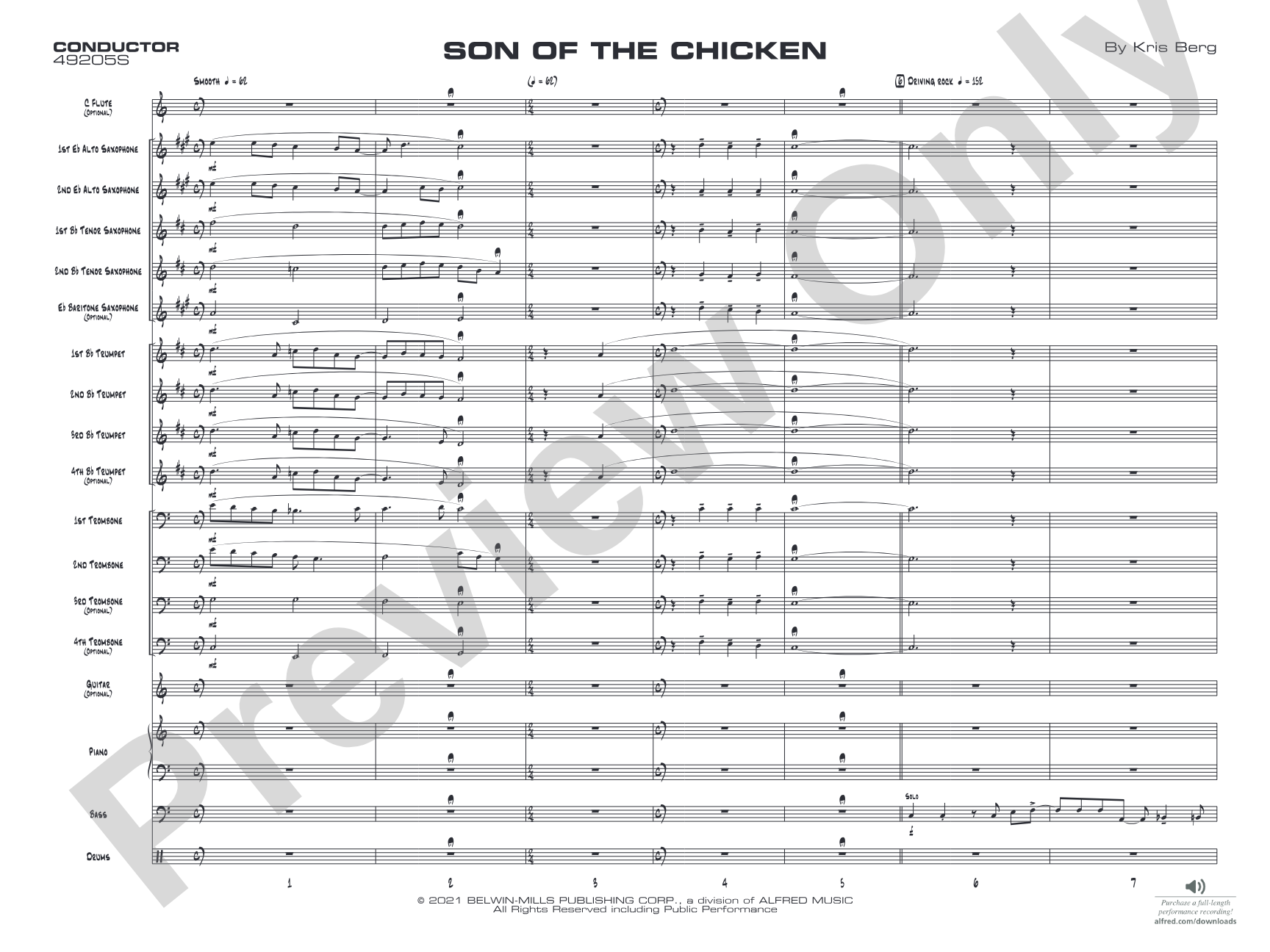 Son of the Chicken: Jazz Ensemble Conductor Score & Parts