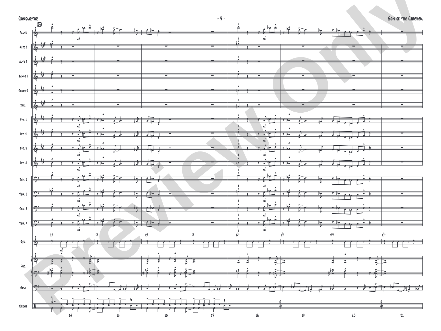 Son of the Chicken: Jazz Ensemble Conductor Score & Parts