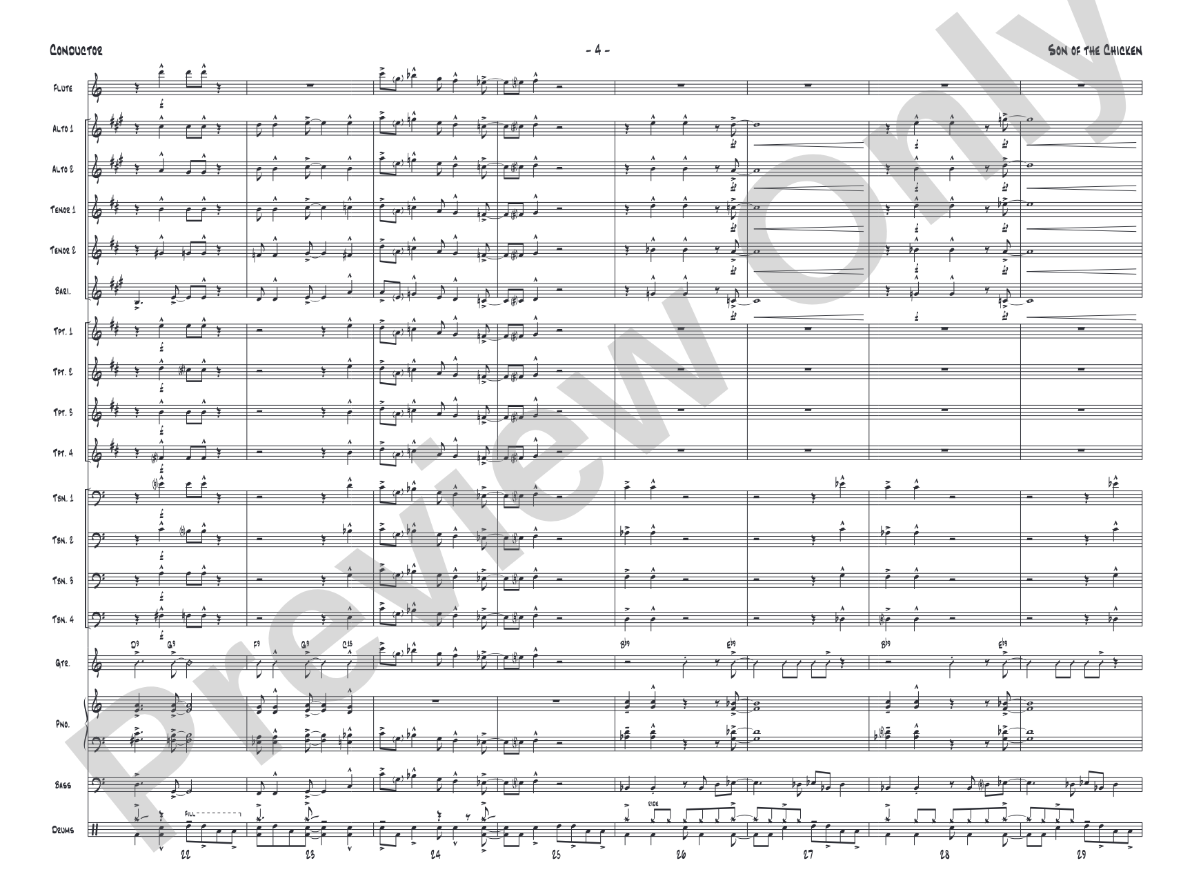 Son of the Chicken: Jazz Ensemble Conductor Score & Parts