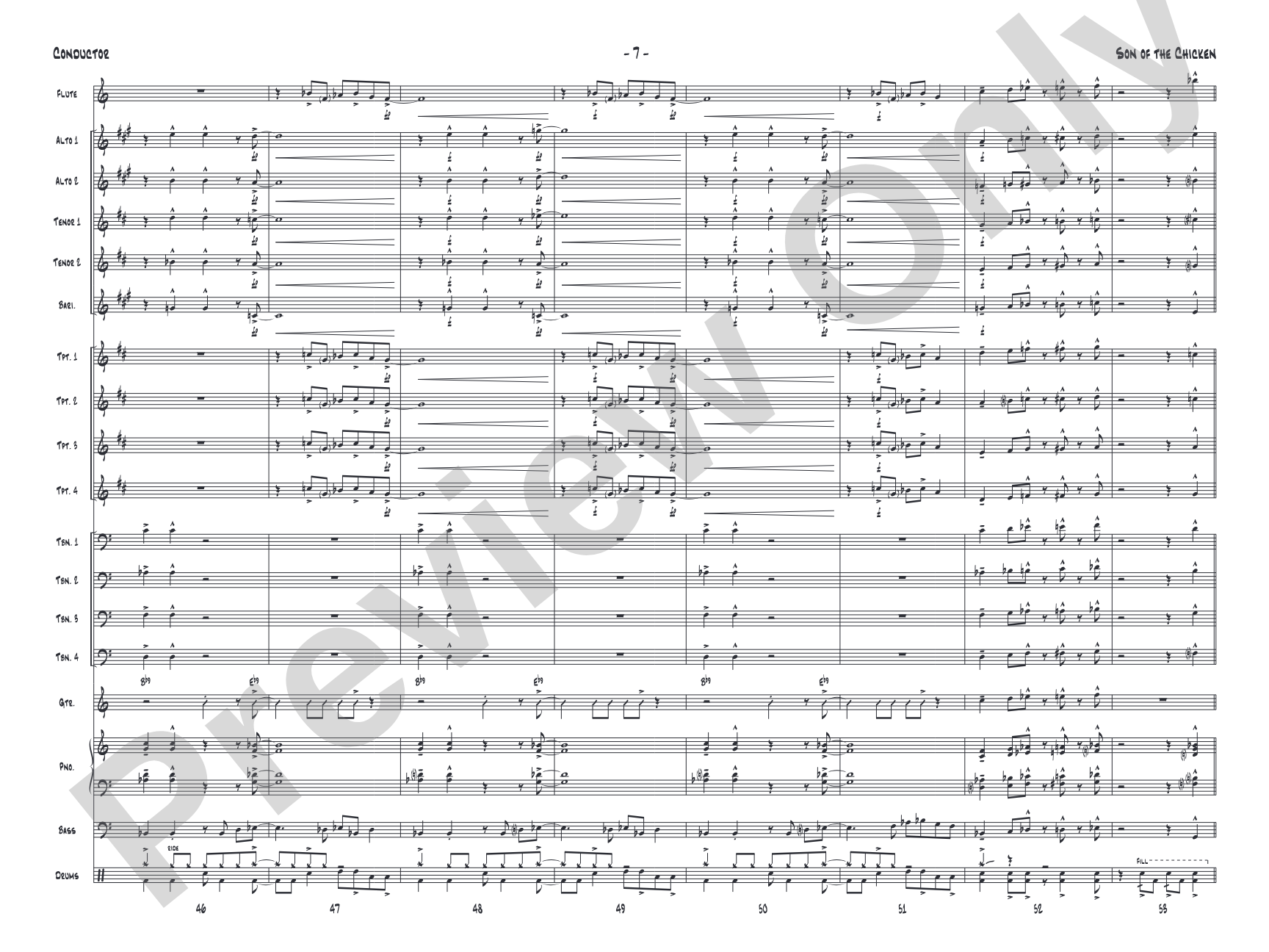 Son of the Chicken: Jazz Ensemble Conductor Score & Parts
