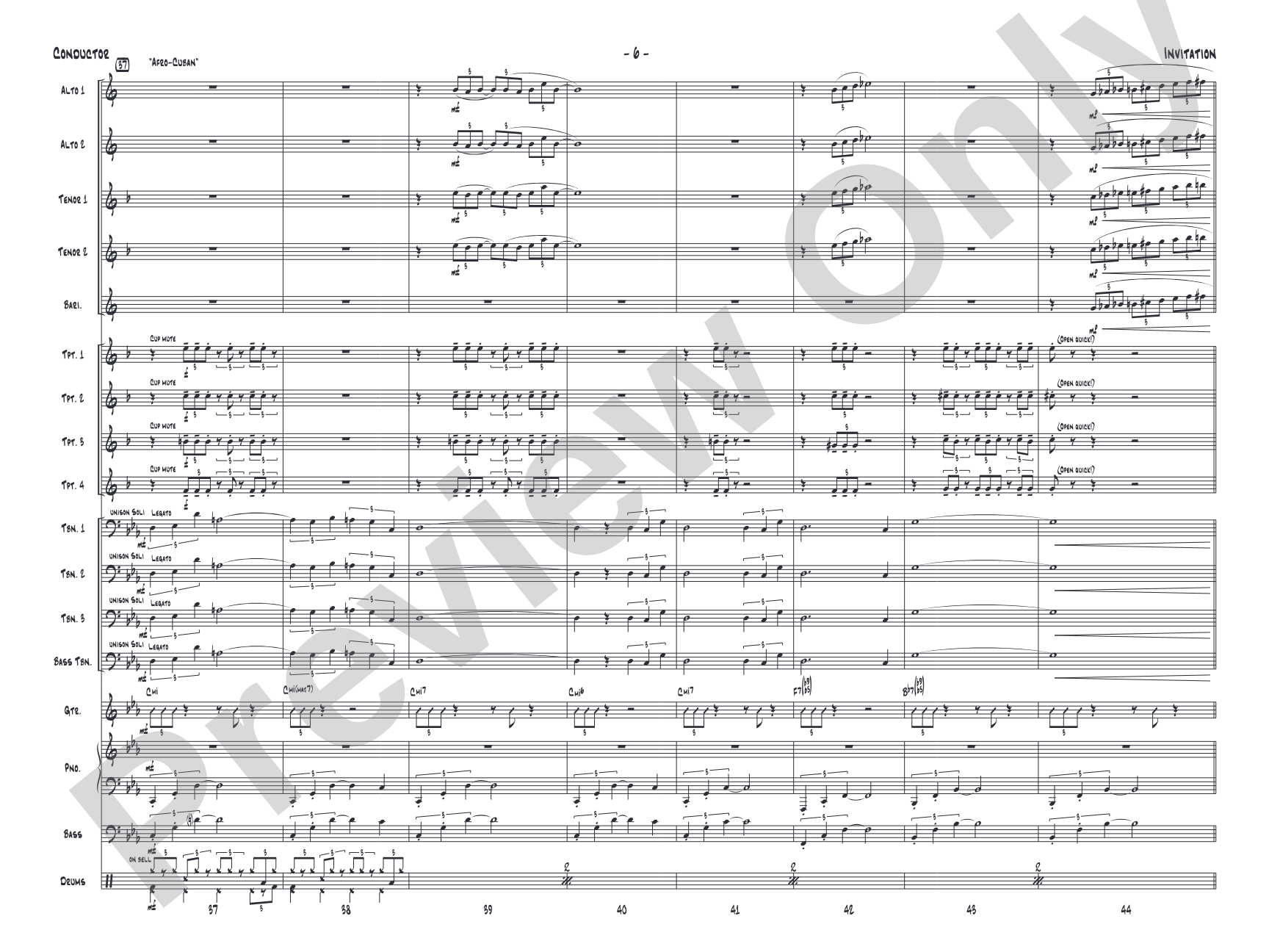 Invitation: Jazz Ensemble Conductor Score & Parts