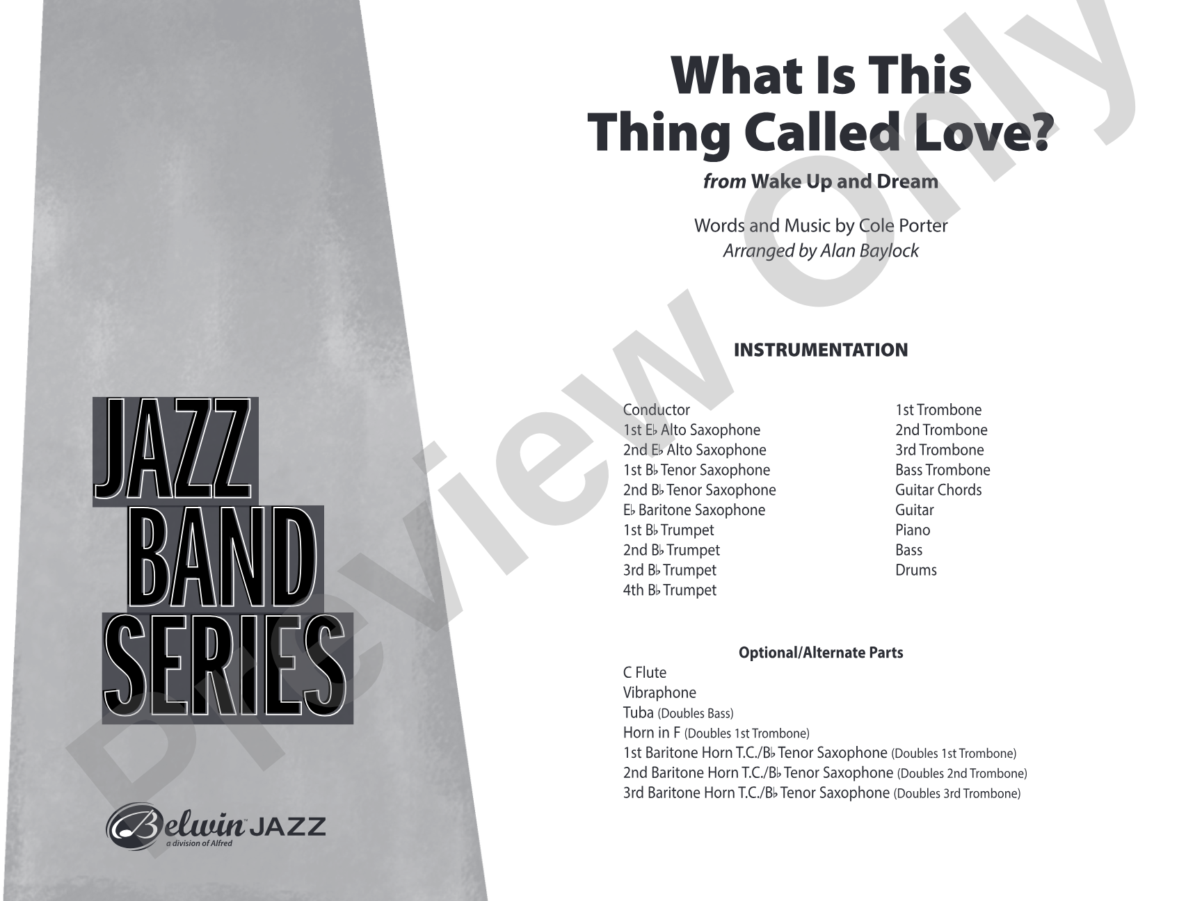 What Is This Thing Called Love?: Jazz Ensemble Conductor Score & Parts