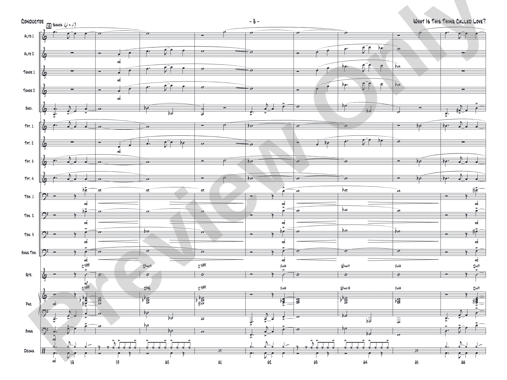 What Is This Thing Called Love?: Jazz Ensemble Conductor Score & Parts