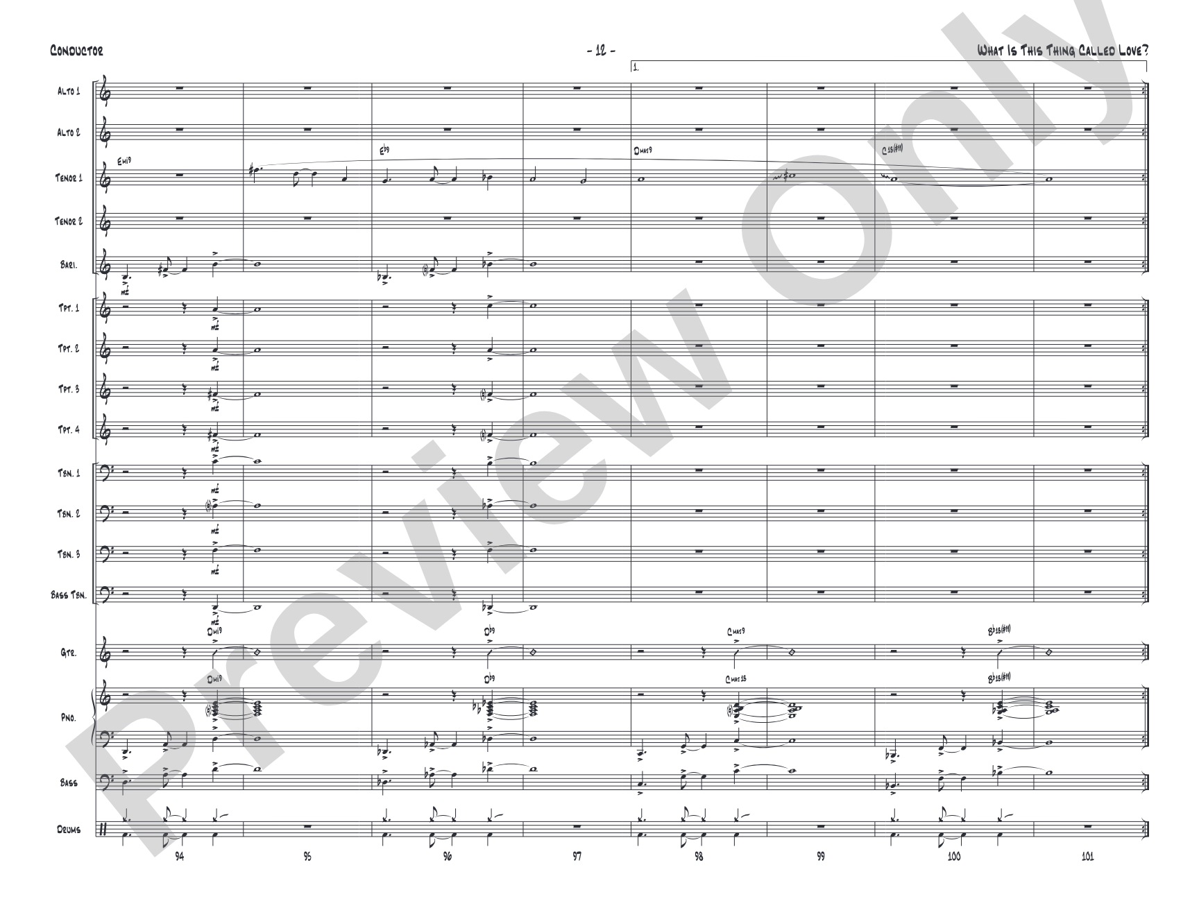 What Is This Thing Called Love?: Jazz Ensemble Conductor Score & Parts