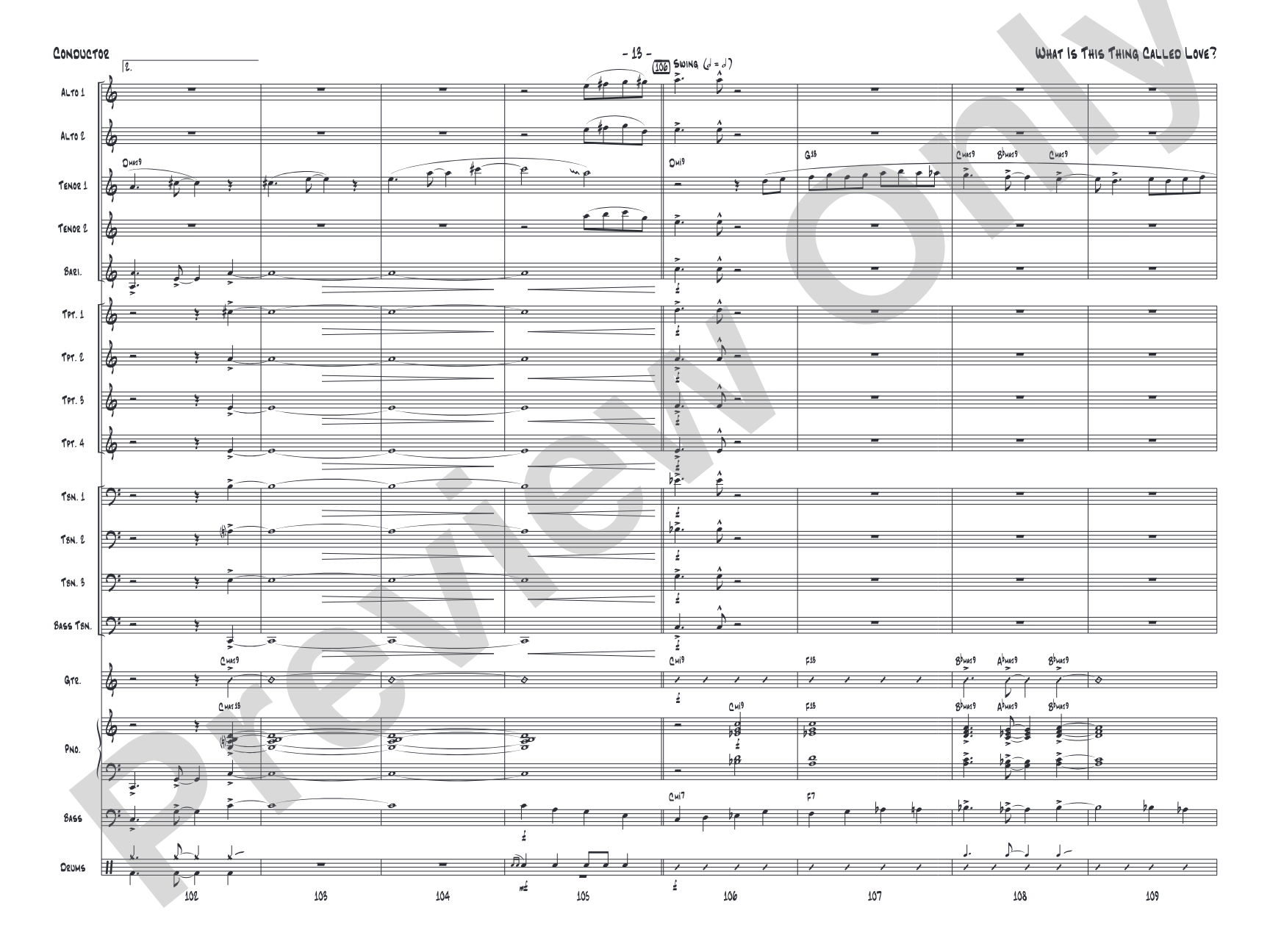 What Is This Thing Called Love?: Jazz Ensemble Conductor Score & Parts
