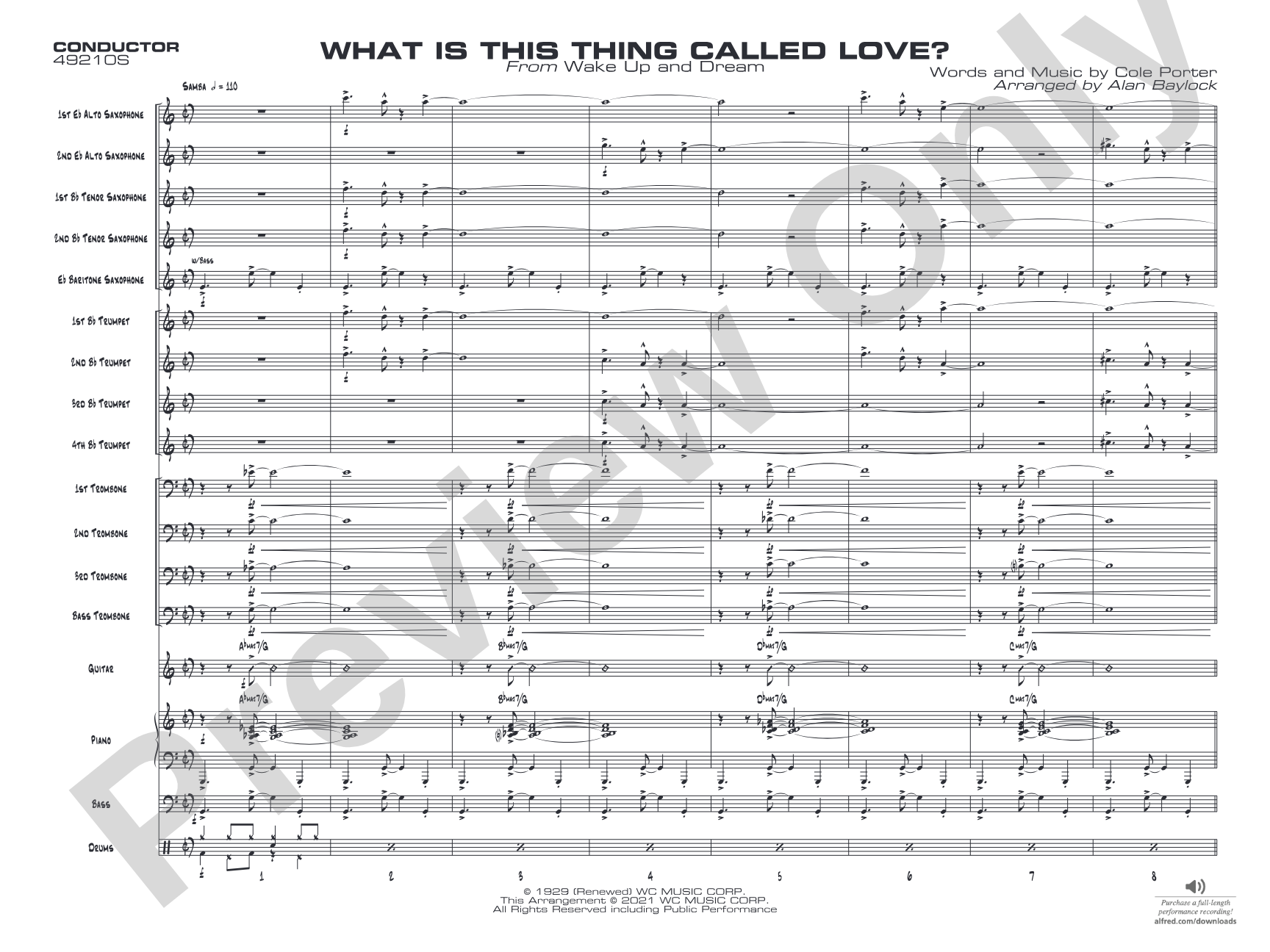 What Is This Thing Called Love?: Jazz Ensemble Conductor Score & Parts