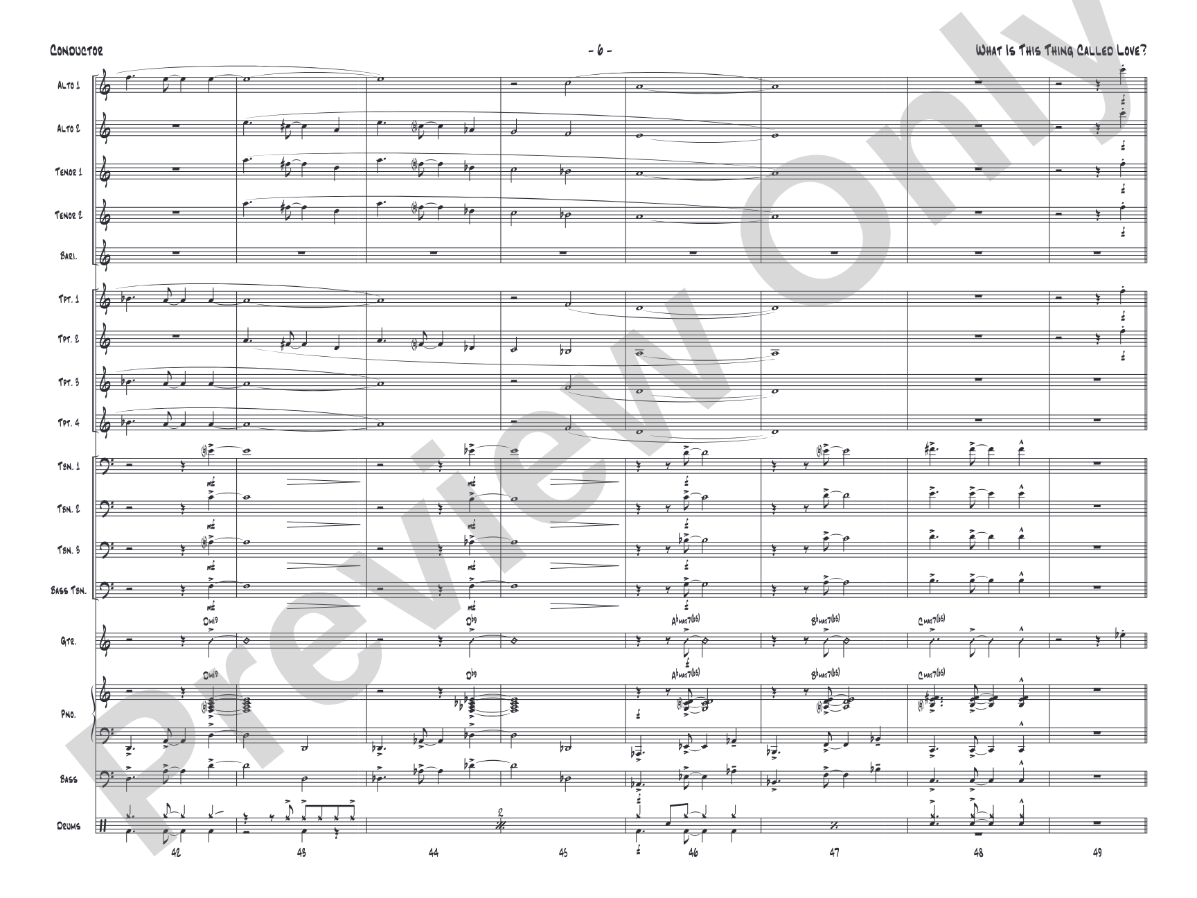What Is This Thing Called Love?: Jazz Ensemble Conductor Score & Parts