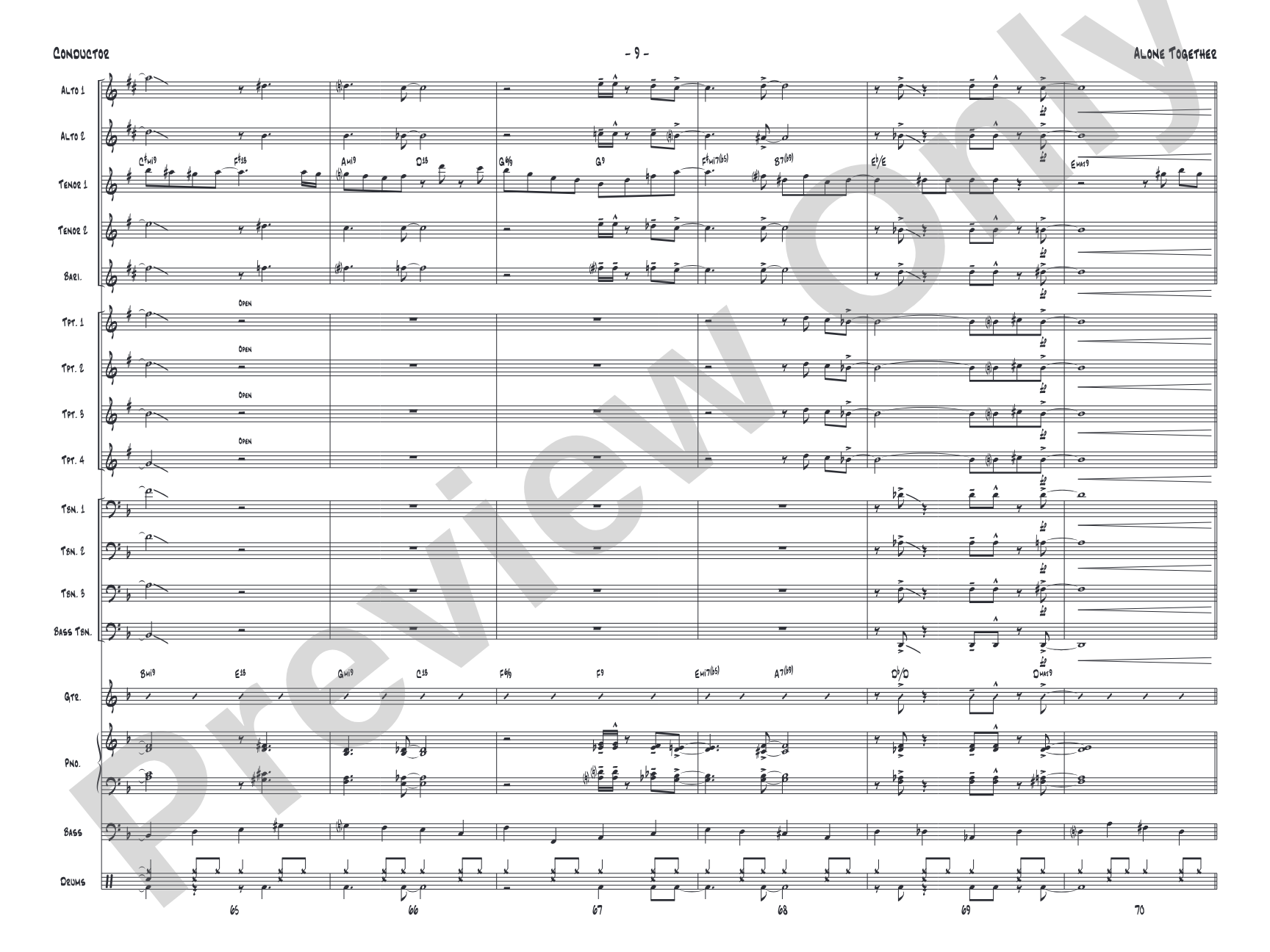 Alone Together: Jazz Ensemble Conductor Score & Parts