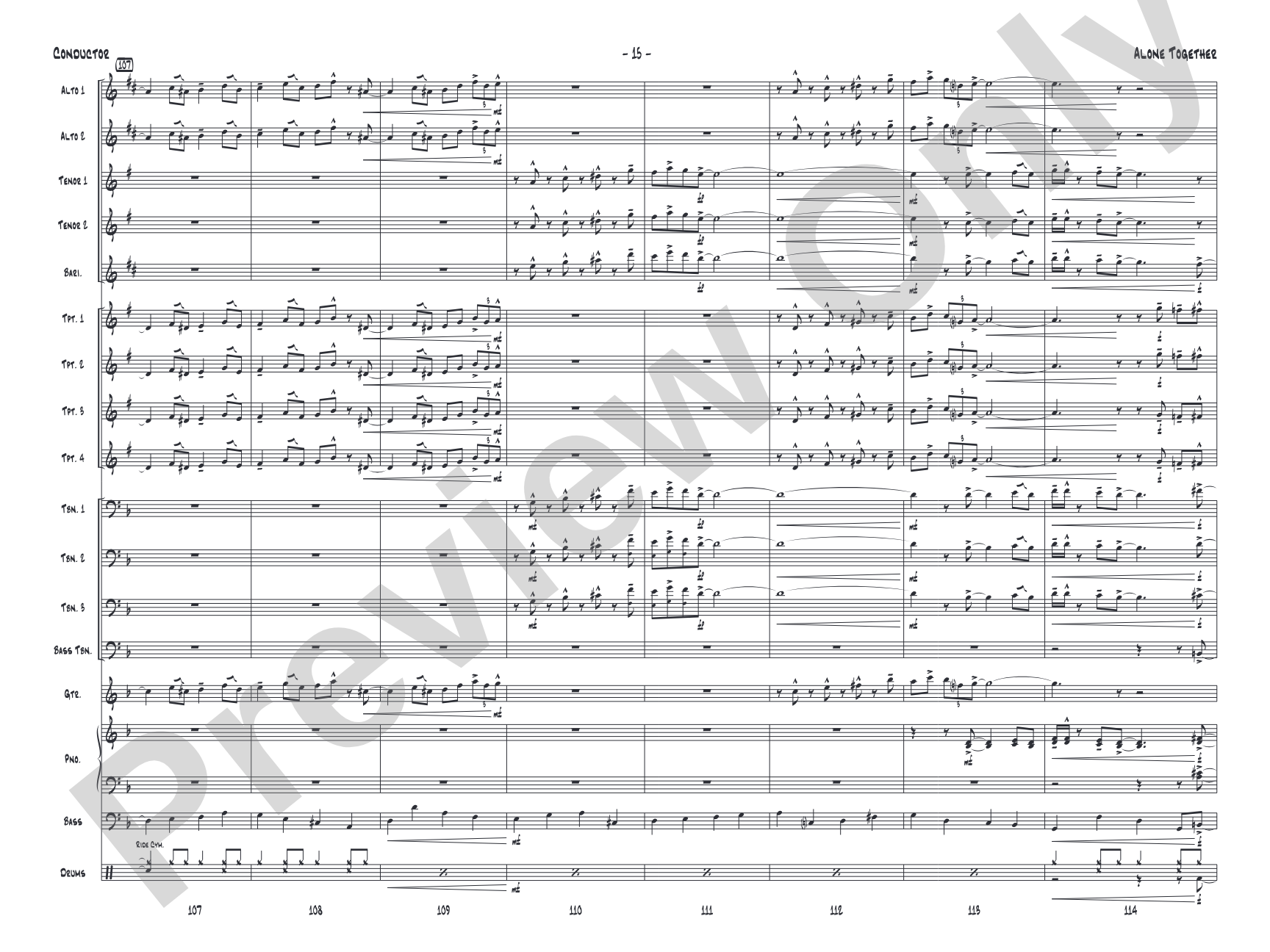 Alone Together: Jazz Ensemble Conductor Score & Parts