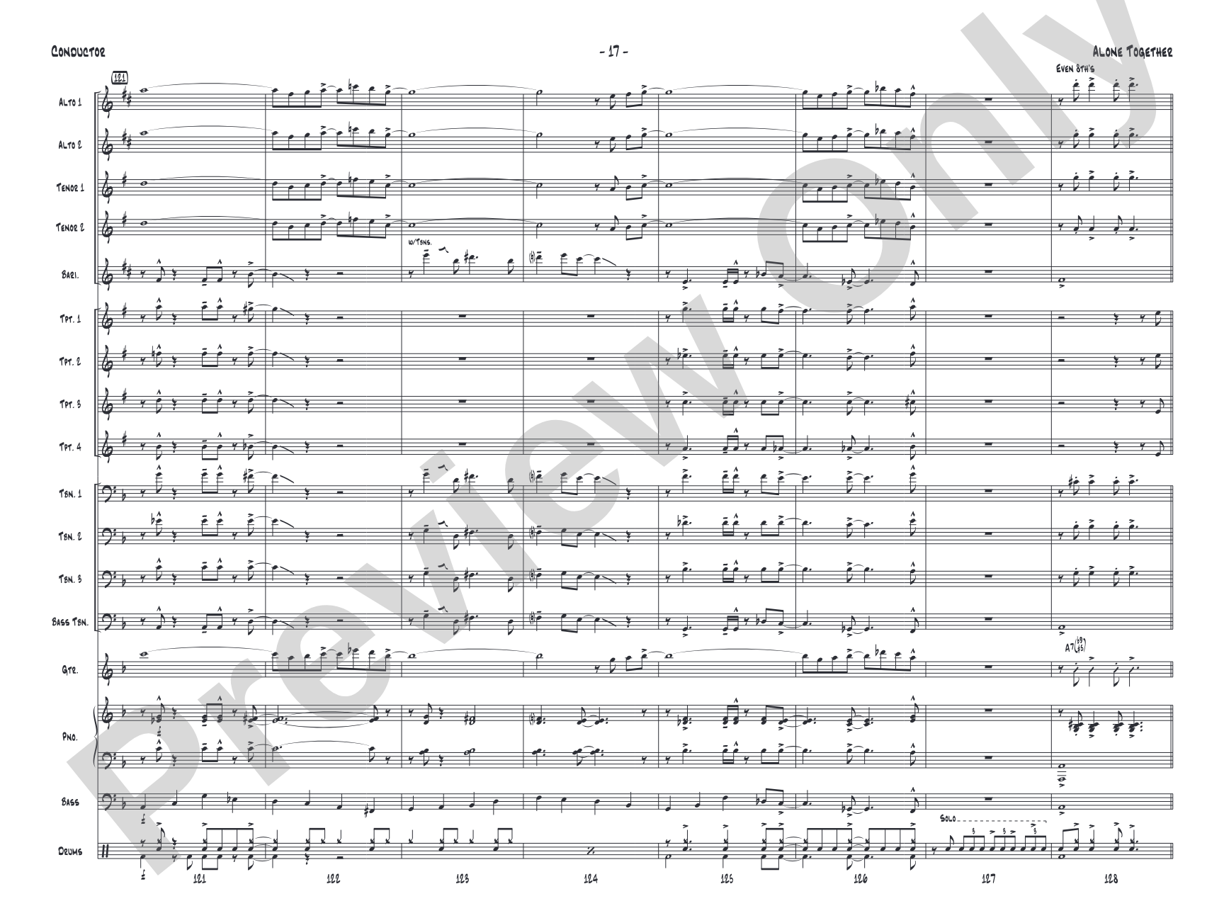 Alone Together: Jazz Ensemble Conductor Score & Parts