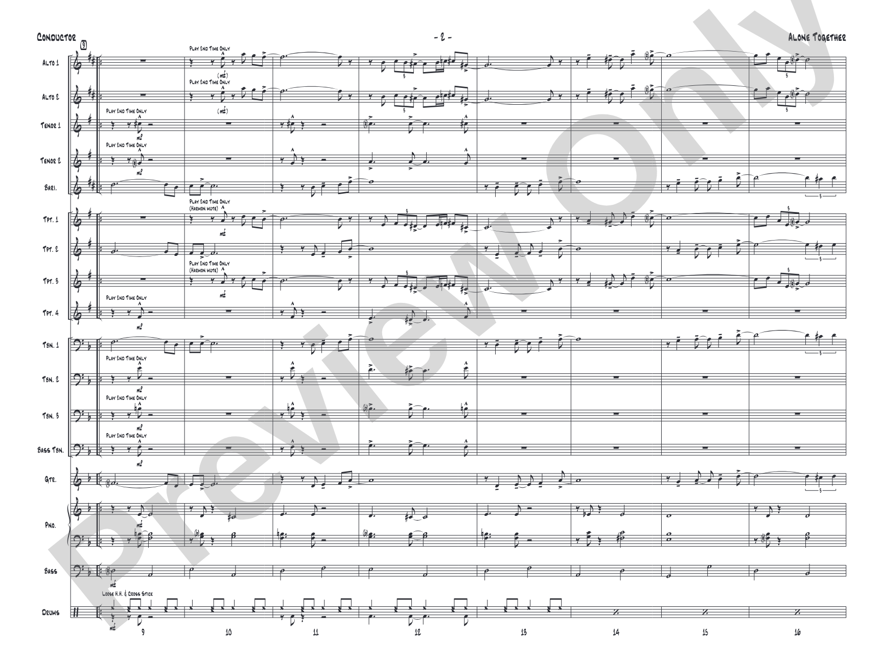 Alone Together: Jazz Ensemble Conductor Score & Parts