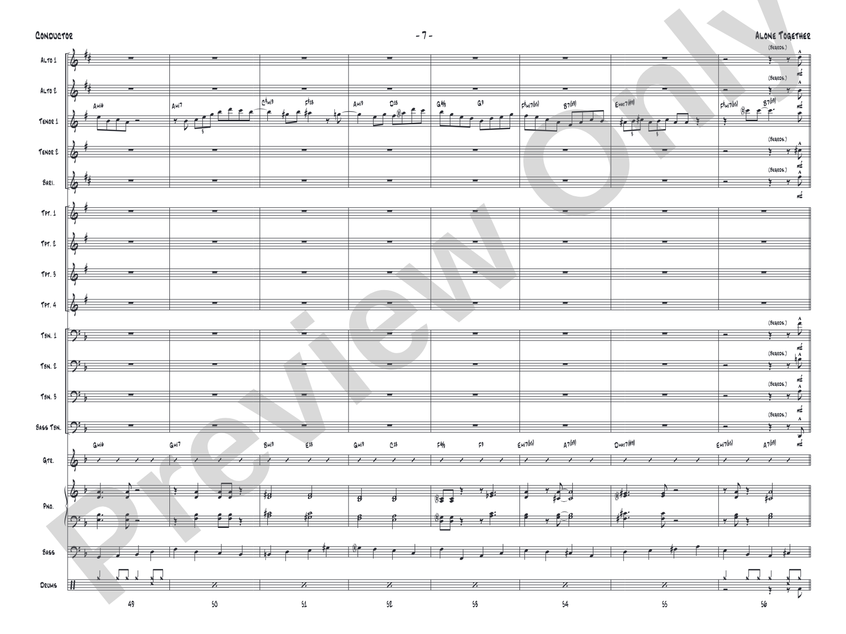 Alone Together: Jazz Ensemble Conductor Score & Parts
