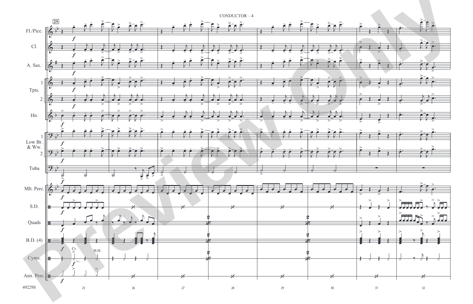 Blinding Lights: Marching Band Conductor Score & Parts