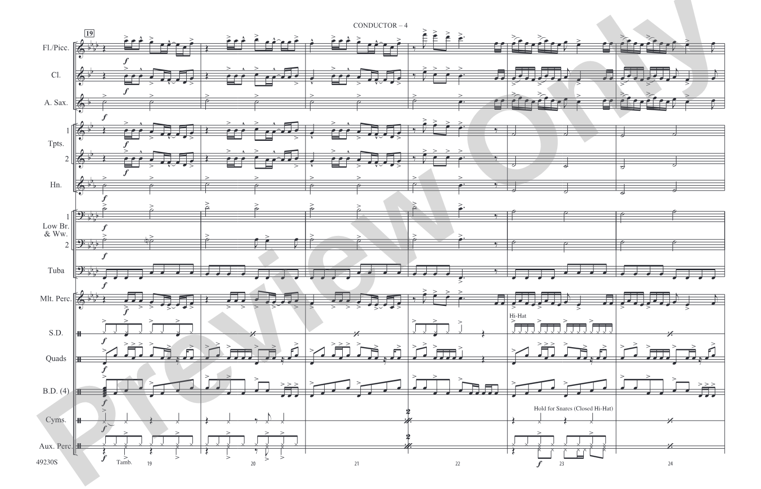 Levitating: Marching Band Conductor Score & Parts