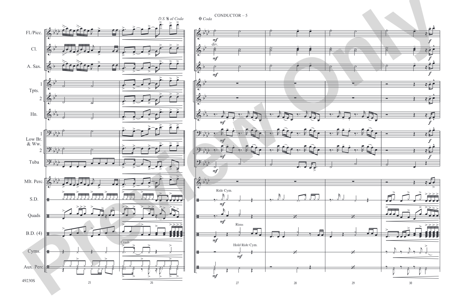 Levitating: Marching Band Conductor Score & Parts