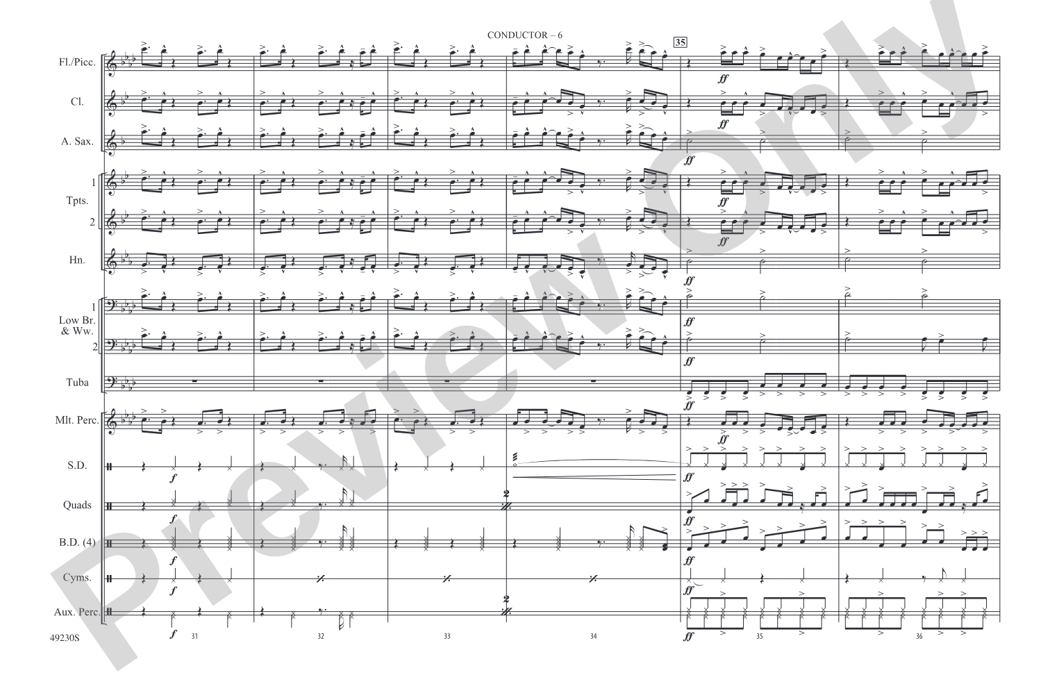 Levitating: Marching Band Conductor Score & Parts