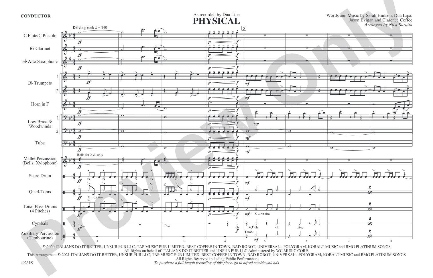 Physical: Marching Band Conductor Score & Parts
