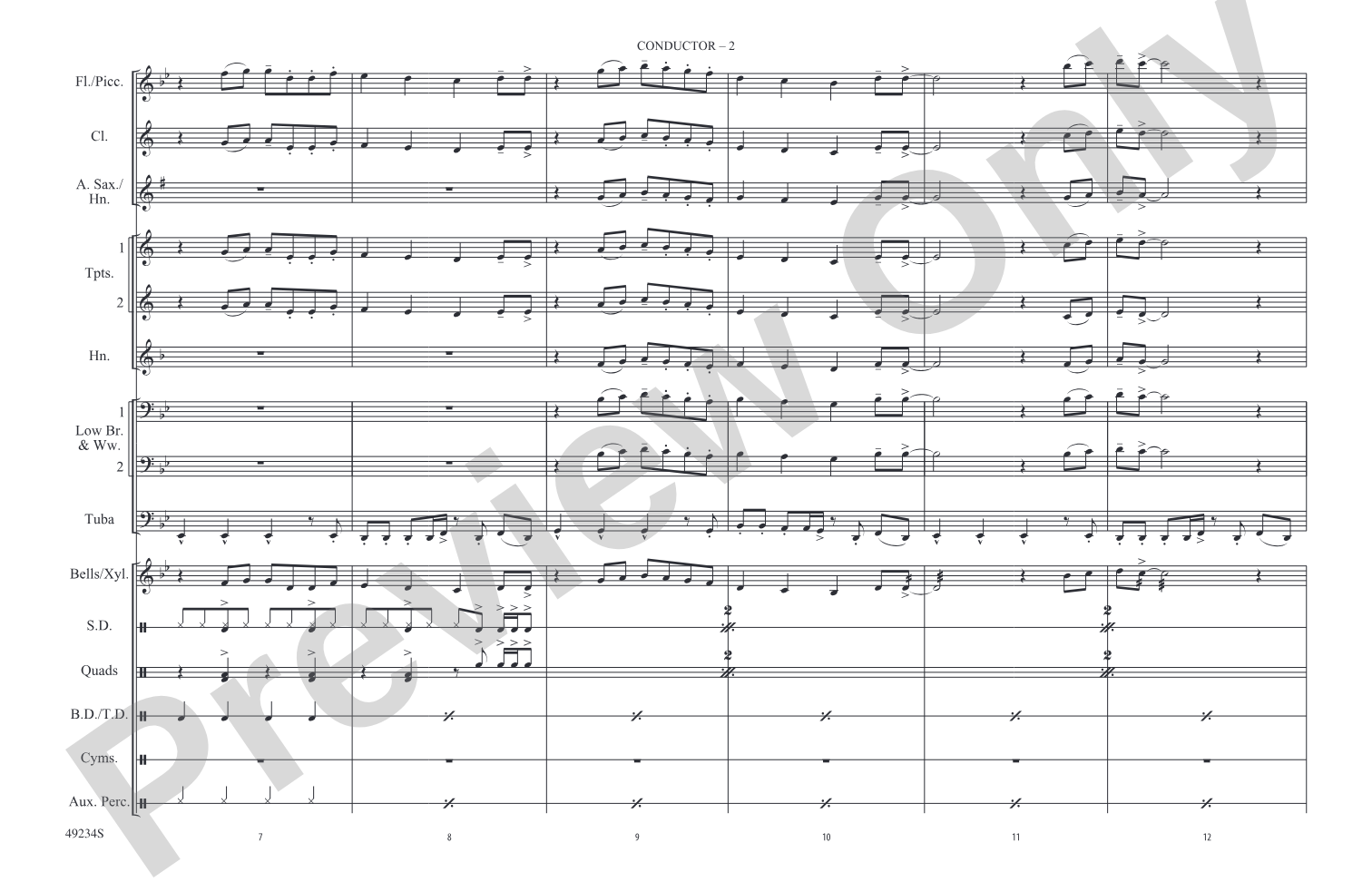 Break My Heart: Marching Band Conductor Score & Parts