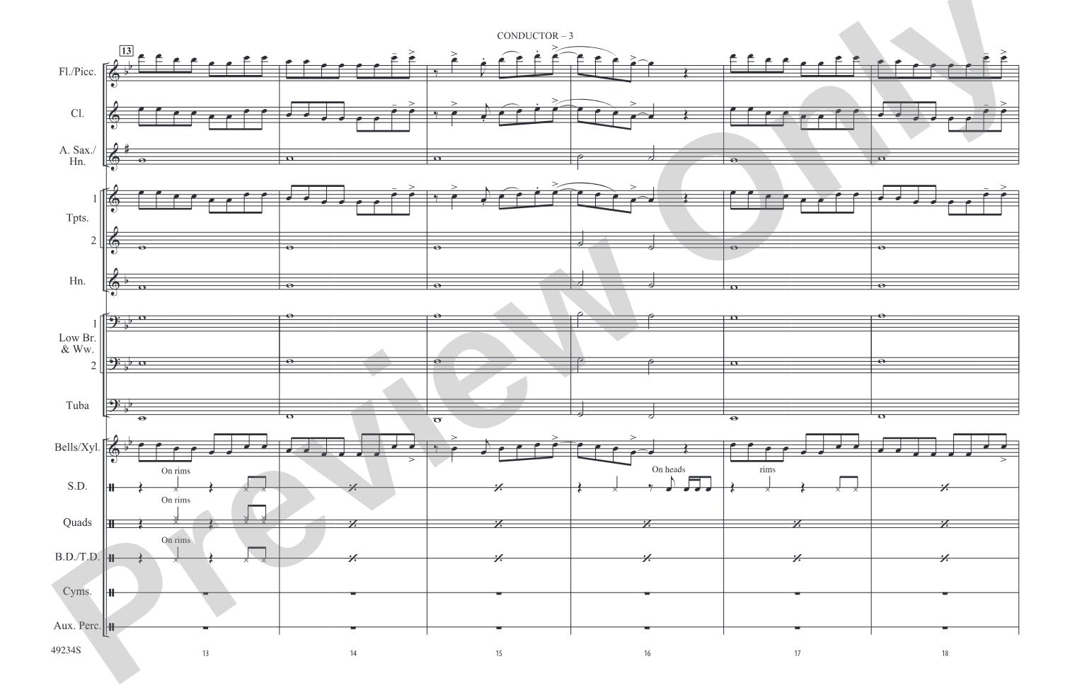 Break My Heart: Marching Band Conductor Score & Parts