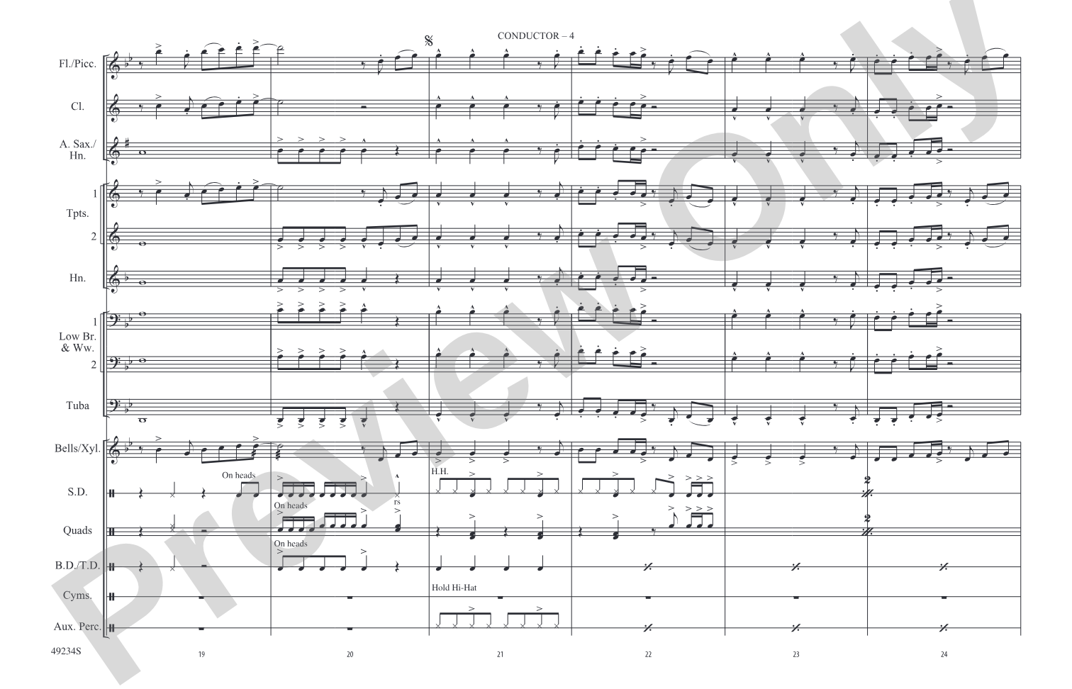 Break My Heart: Marching Band Conductor Score & Parts