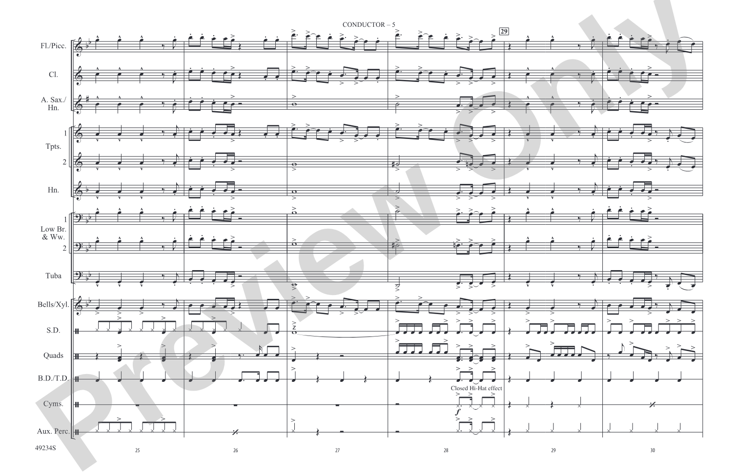 Break My Heart: Marching Band Conductor Score & Parts