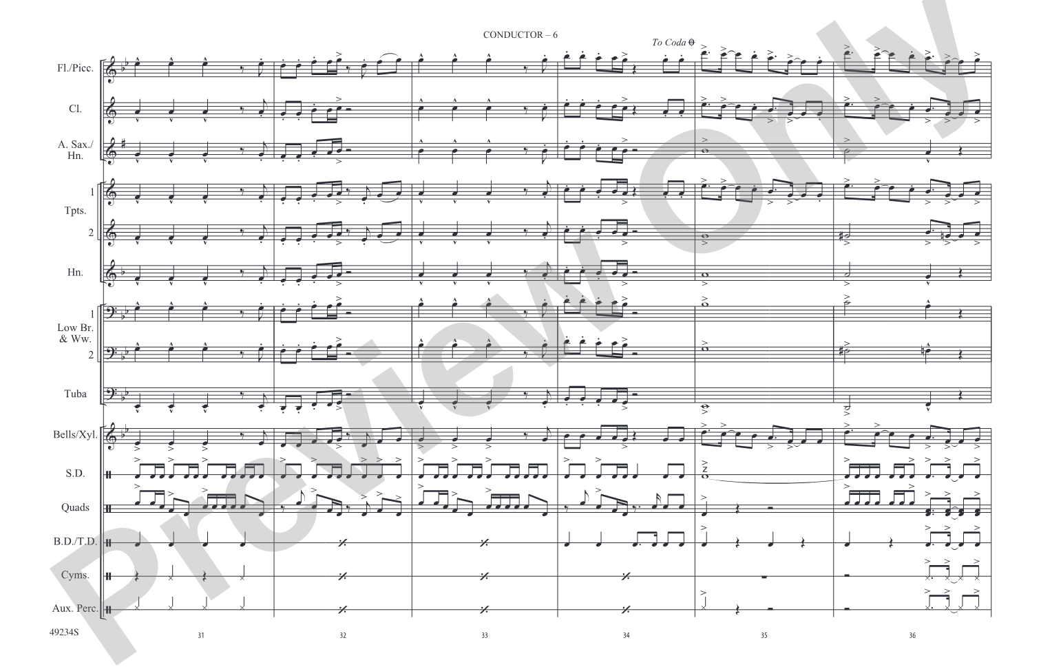 Break My Heart: Marching Band Conductor Score & Parts