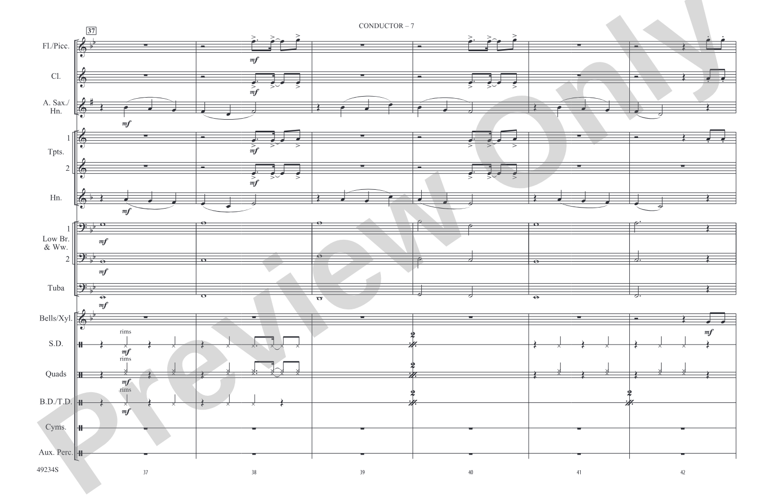 Break My Heart: Marching Band Conductor Score & Parts