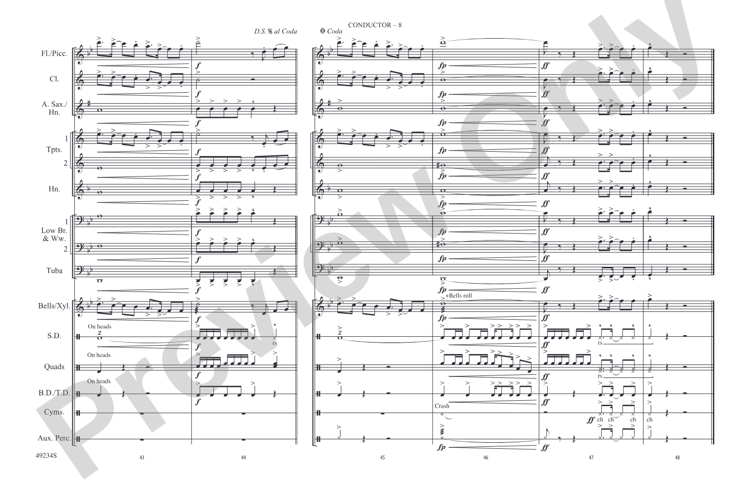 Break My Heart: Marching Band Conductor Score & Parts