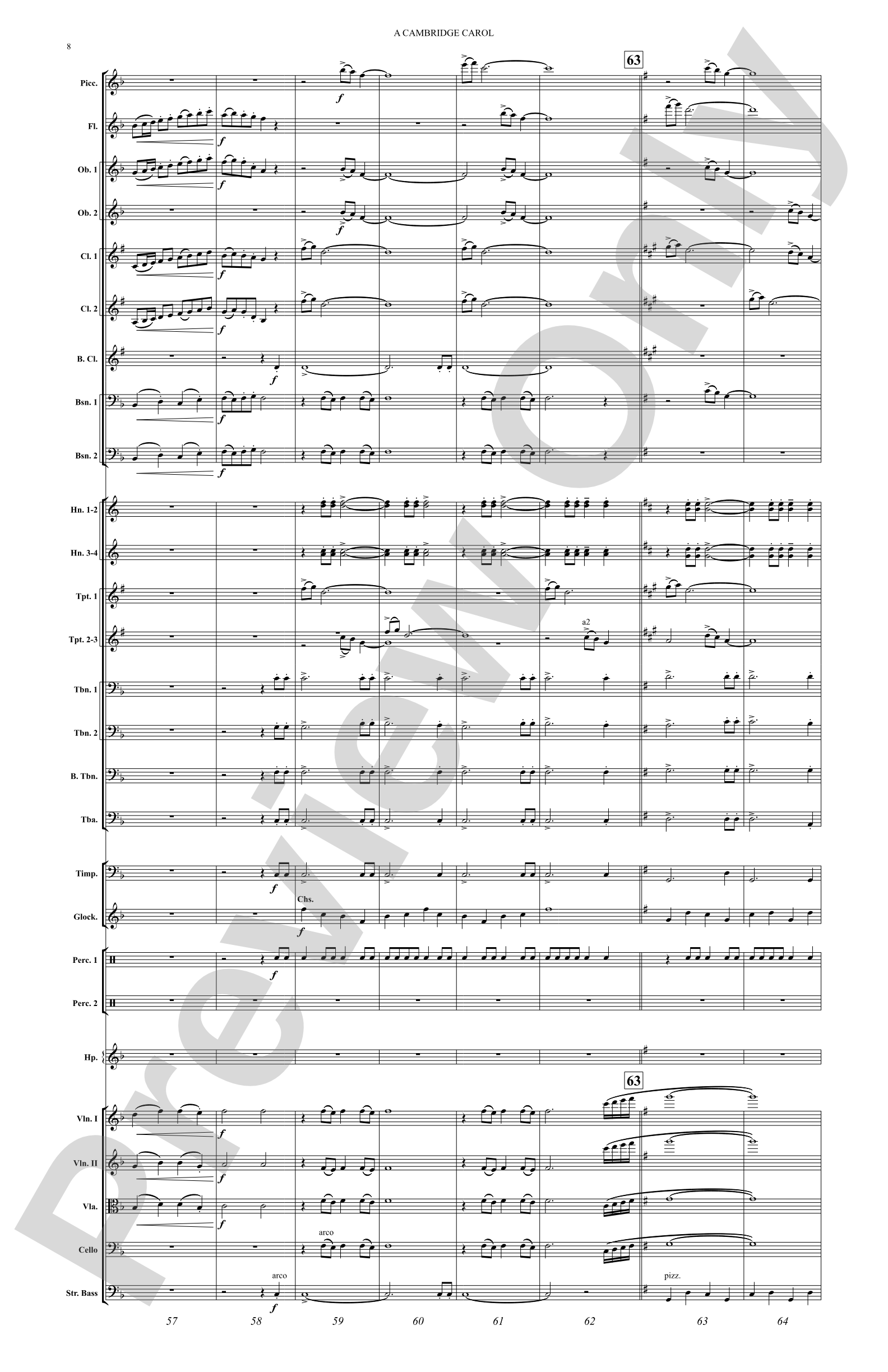 A Cambridge Carol: Full Orchestra Conductor Score & Parts