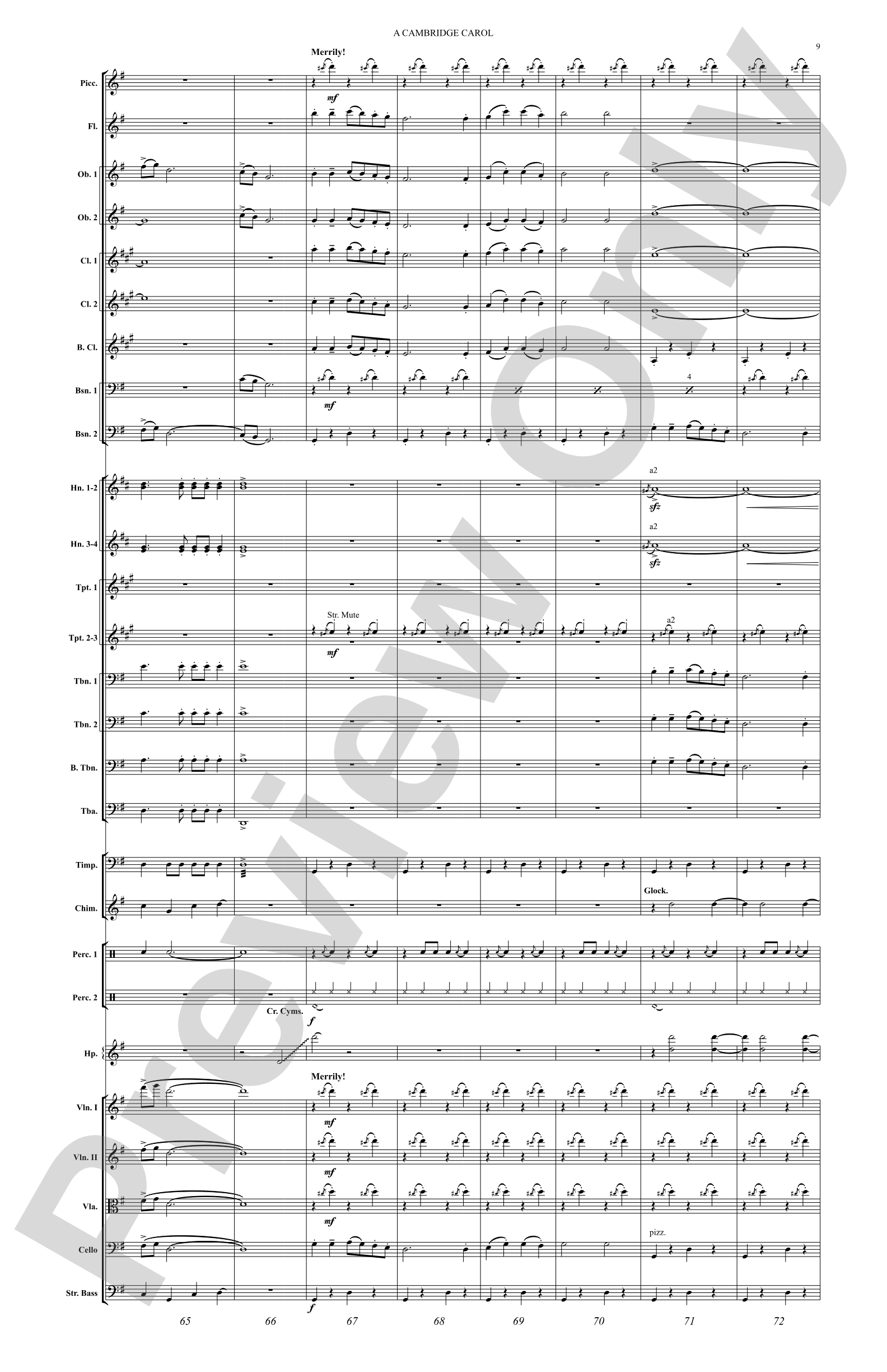 A Cambridge Carol: Full Orchestra Conductor Score & Parts