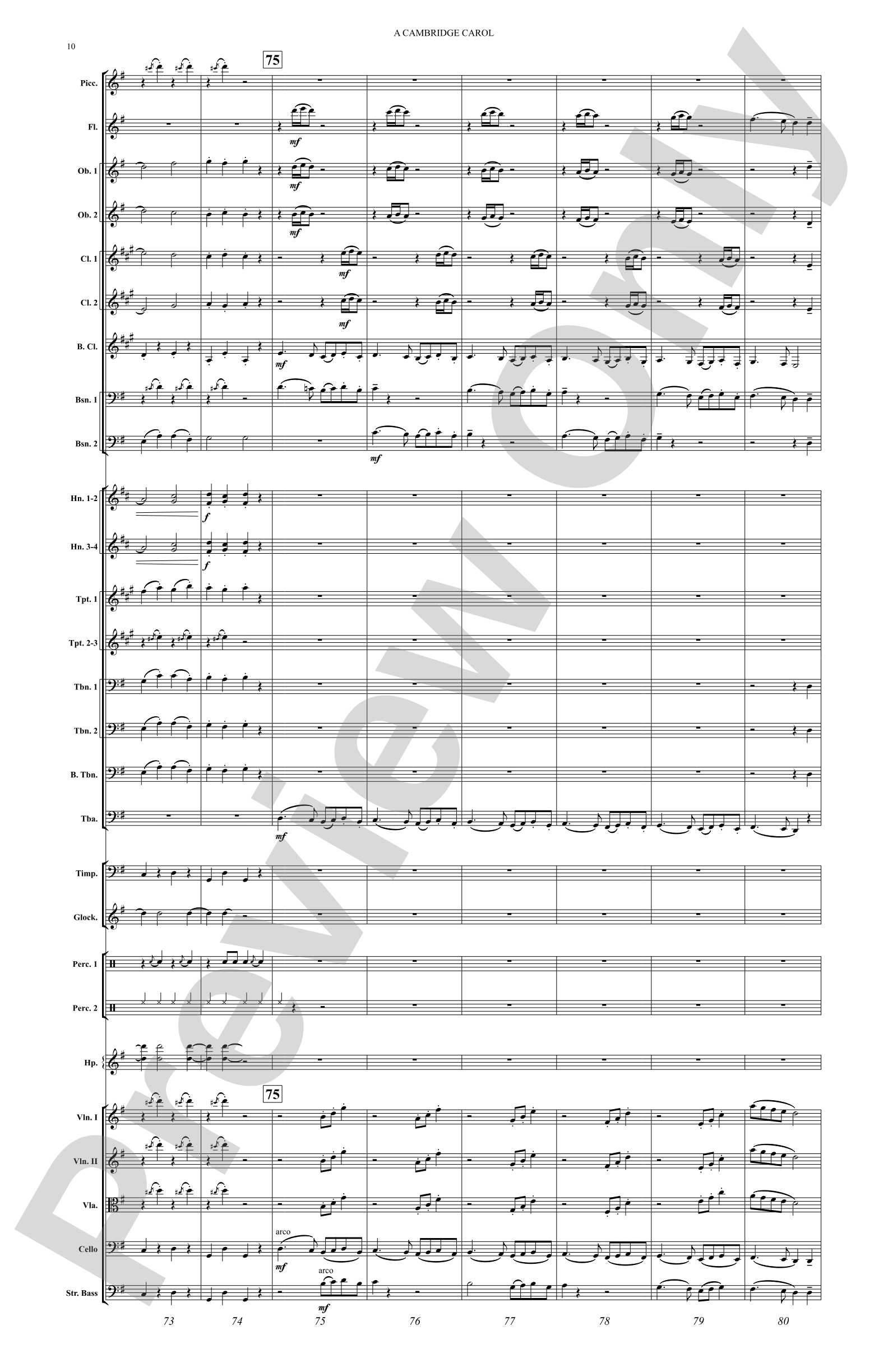 A Cambridge Carol: Full Orchestra Conductor Score & Parts