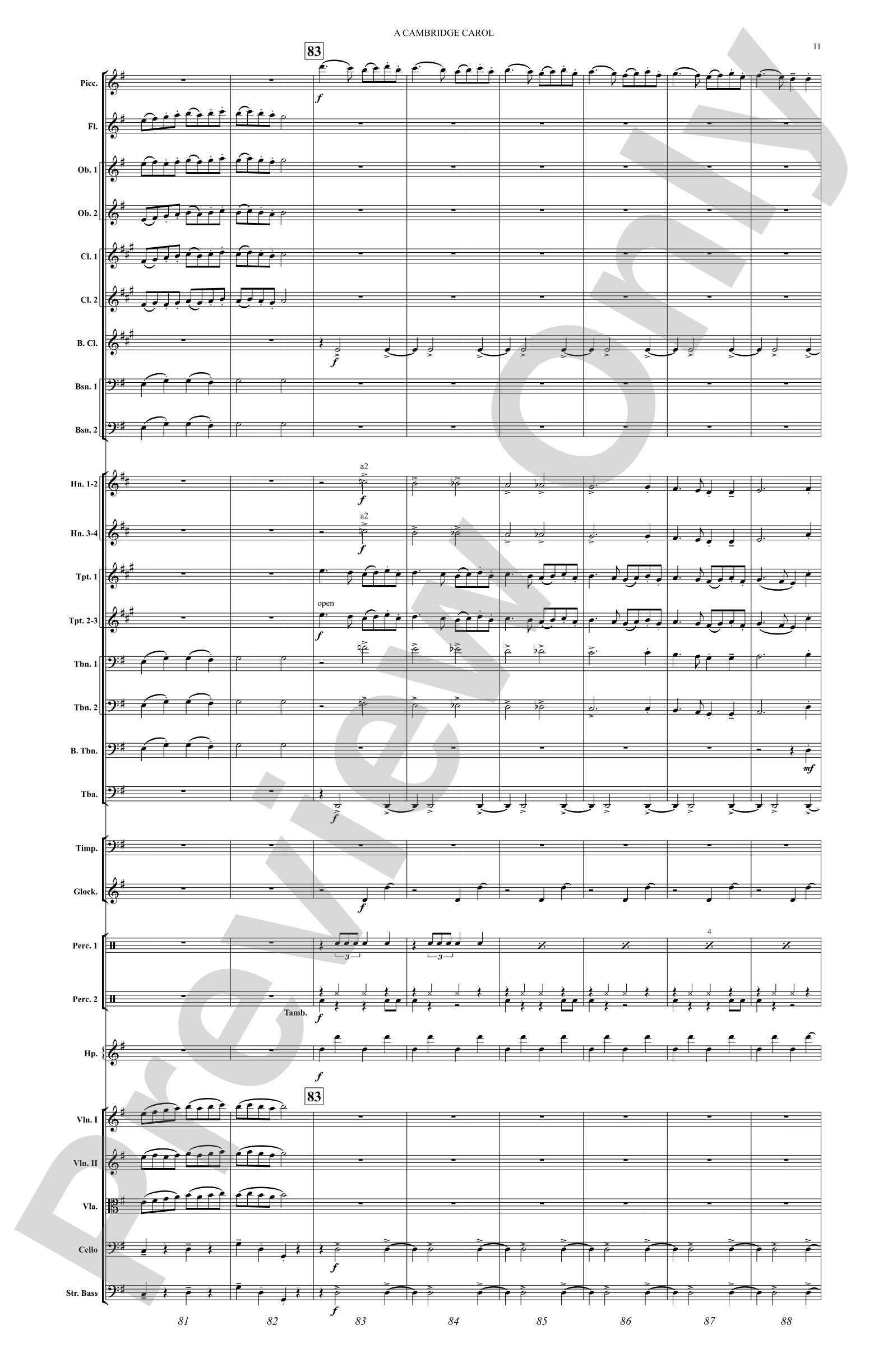 A Cambridge Carol: Full Orchestra Conductor Score & Parts