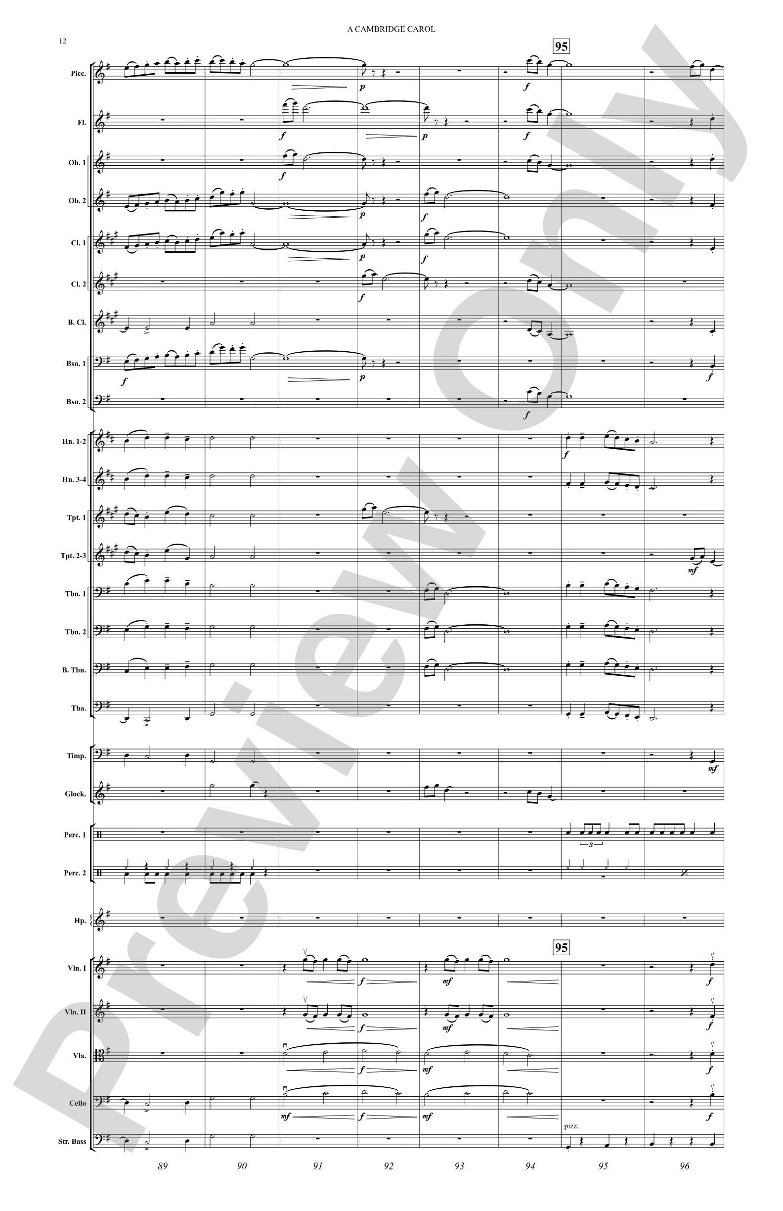 A Cambridge Carol: Full Orchestra Conductor Score & Parts