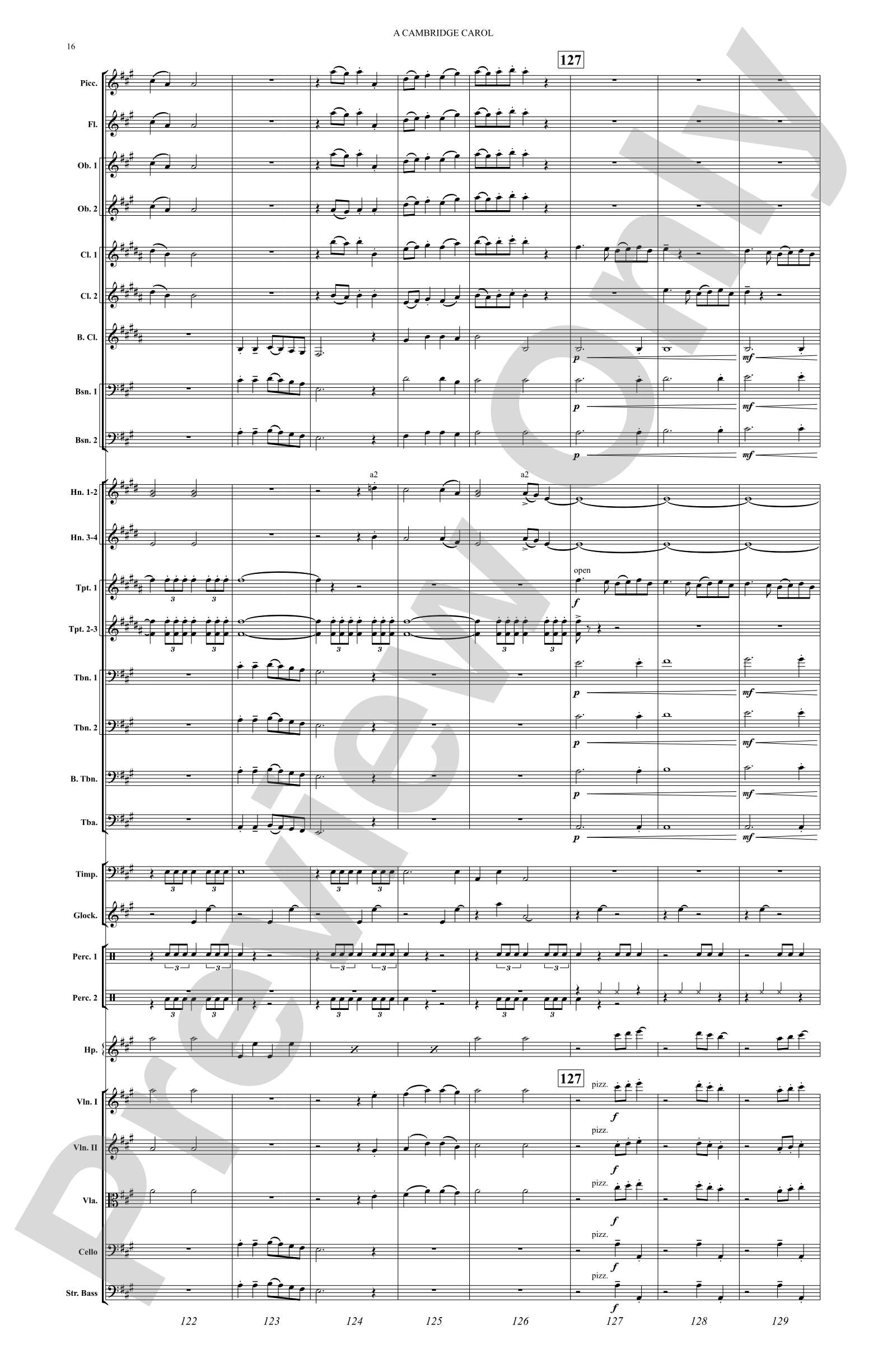 A Cambridge Carol: Full Orchestra Conductor Score & Parts
