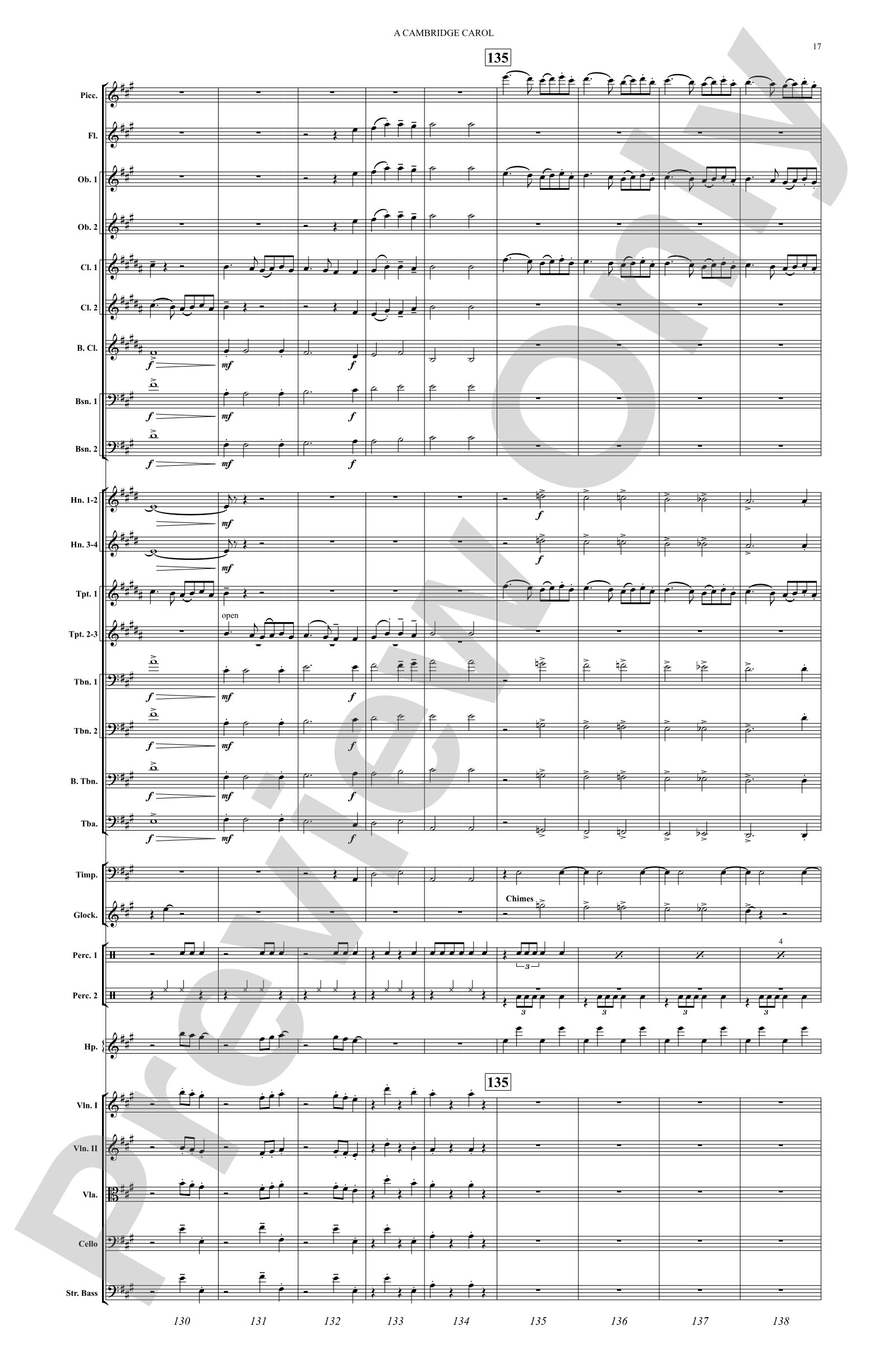 A Cambridge Carol: Full Orchestra Conductor Score & Parts