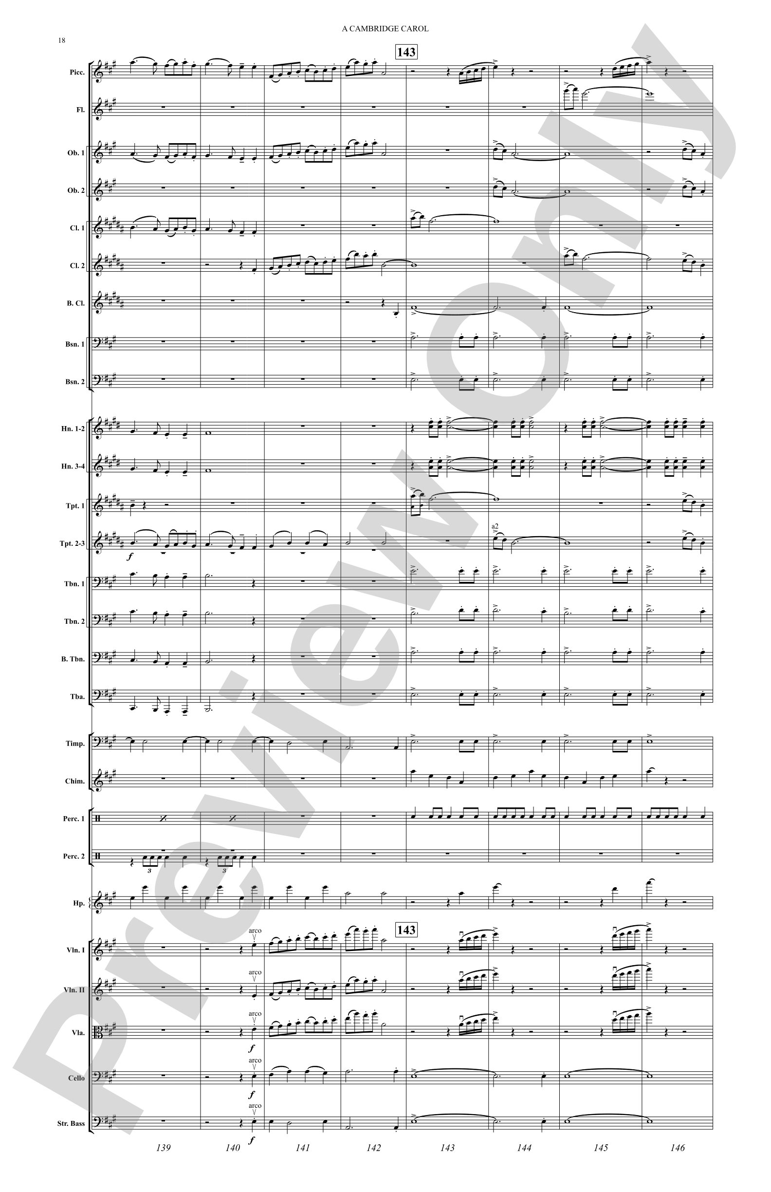 A Cambridge Carol: Full Orchestra Conductor Score & Parts