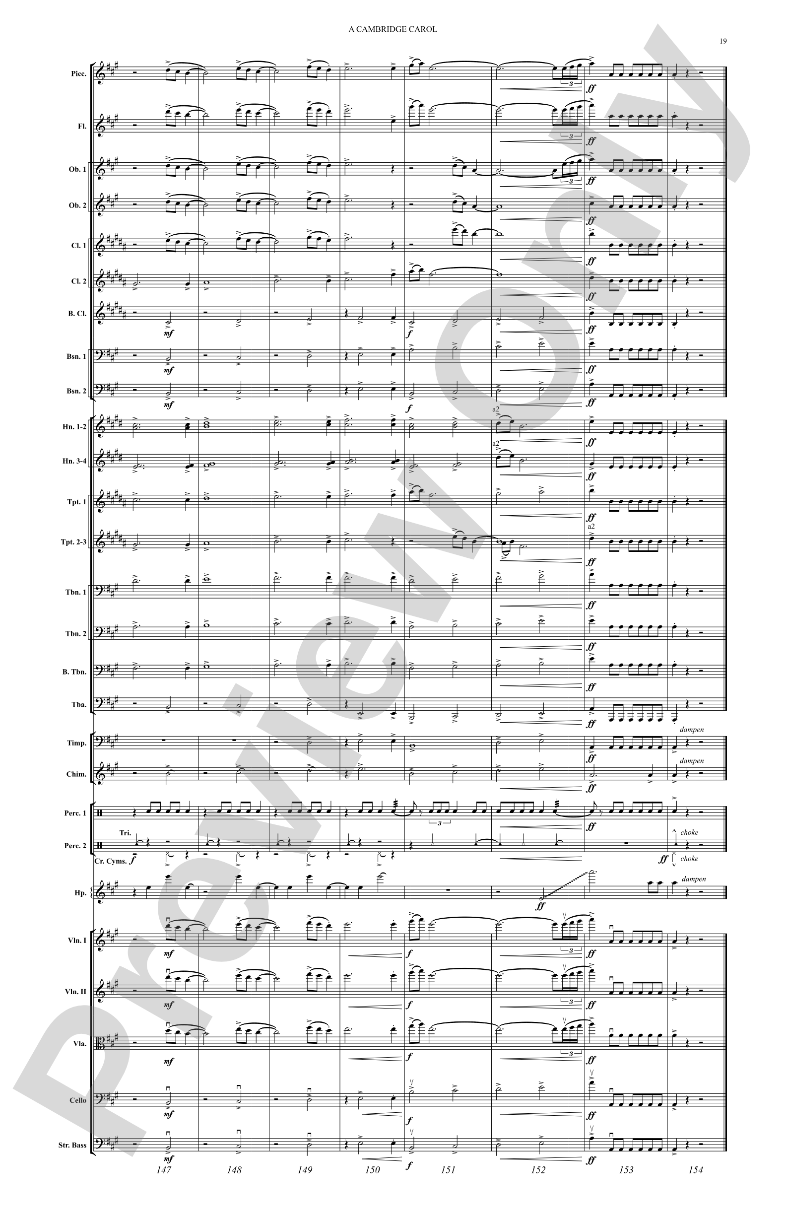 A Cambridge Carol: Full Orchestra Conductor Score & Parts